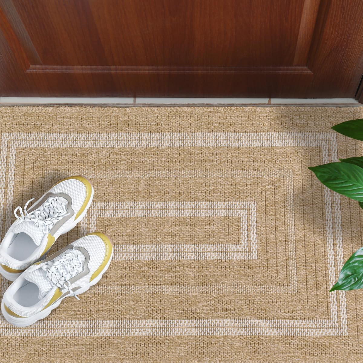 Nature 8863 - Alfombra, natural, Bohemia, con aspecto de yute, para sala de estar, dormitorio, pasillo y exterior, color natural (120 x 170 cm, blanca)