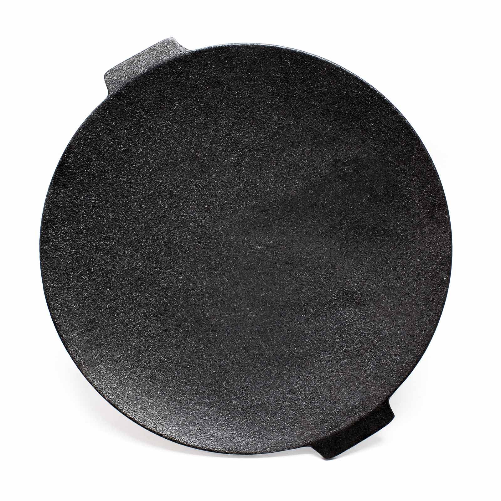 Wiltec Plancha redonda barbacoa Ø44cm horno holandés, altura 35cm, 3 patas, hierro fundido, antiadherente