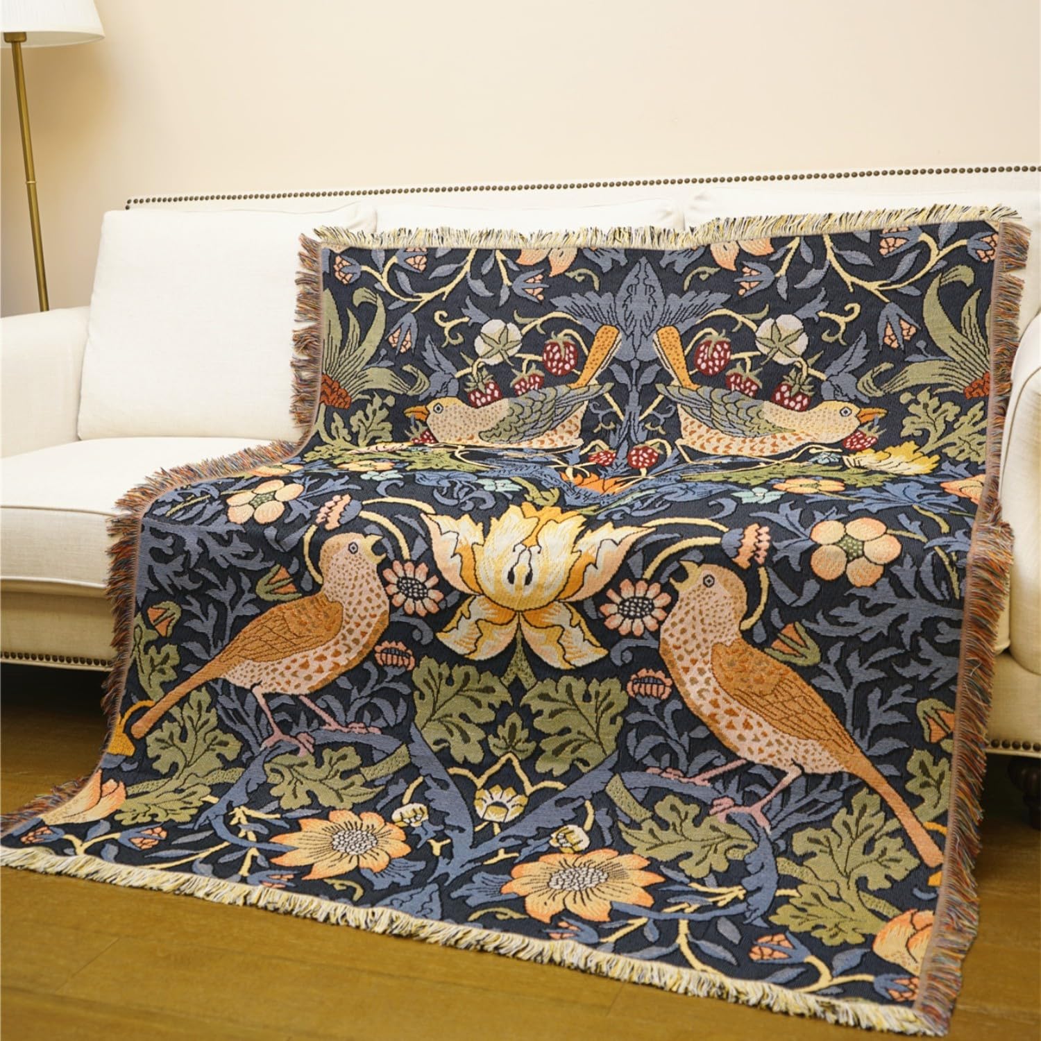 Amazon.com: JQZ Bohemian Woven Jacquard Throw Blanket with Fringe
