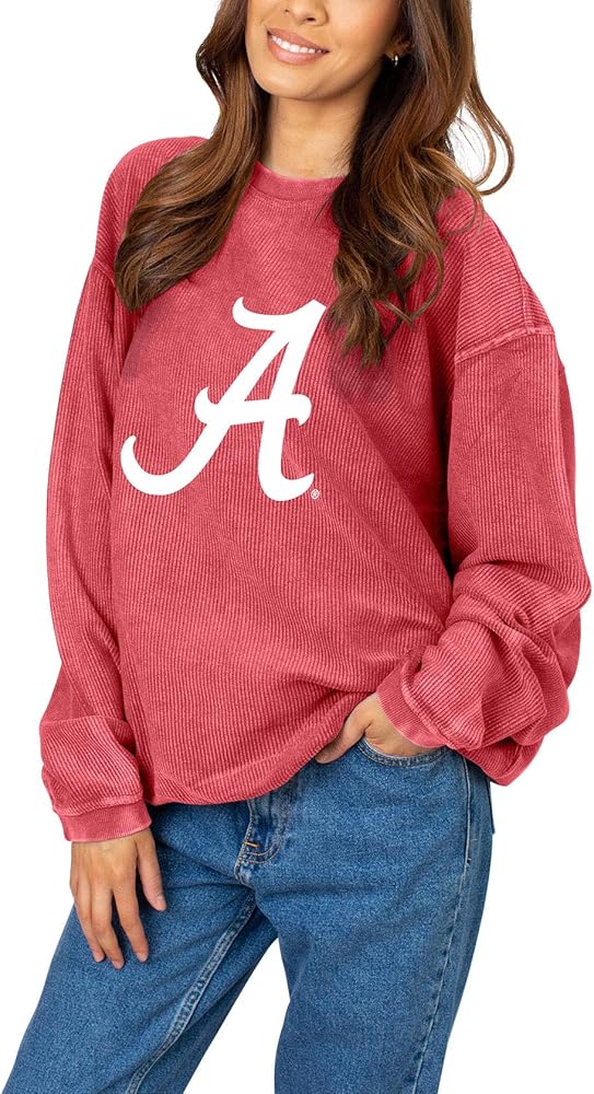 Amazon.com : chicka-d NCAA Alabama Crimson Tide Womens Corded Crew Pullover,  Crimson, Small : Sports & Outdoors