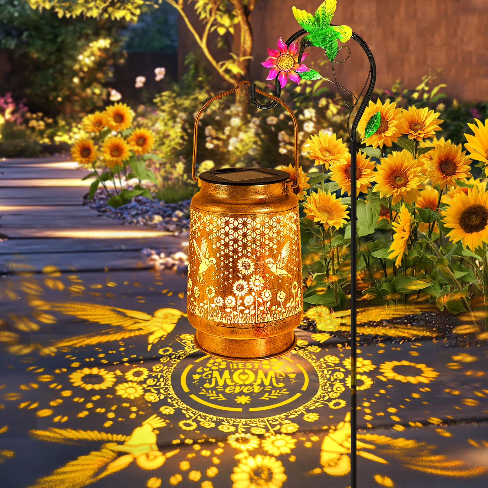 Hummingbird Solar Lanterns Outdoor Waterproof, Birthday Gifts for Women Mom