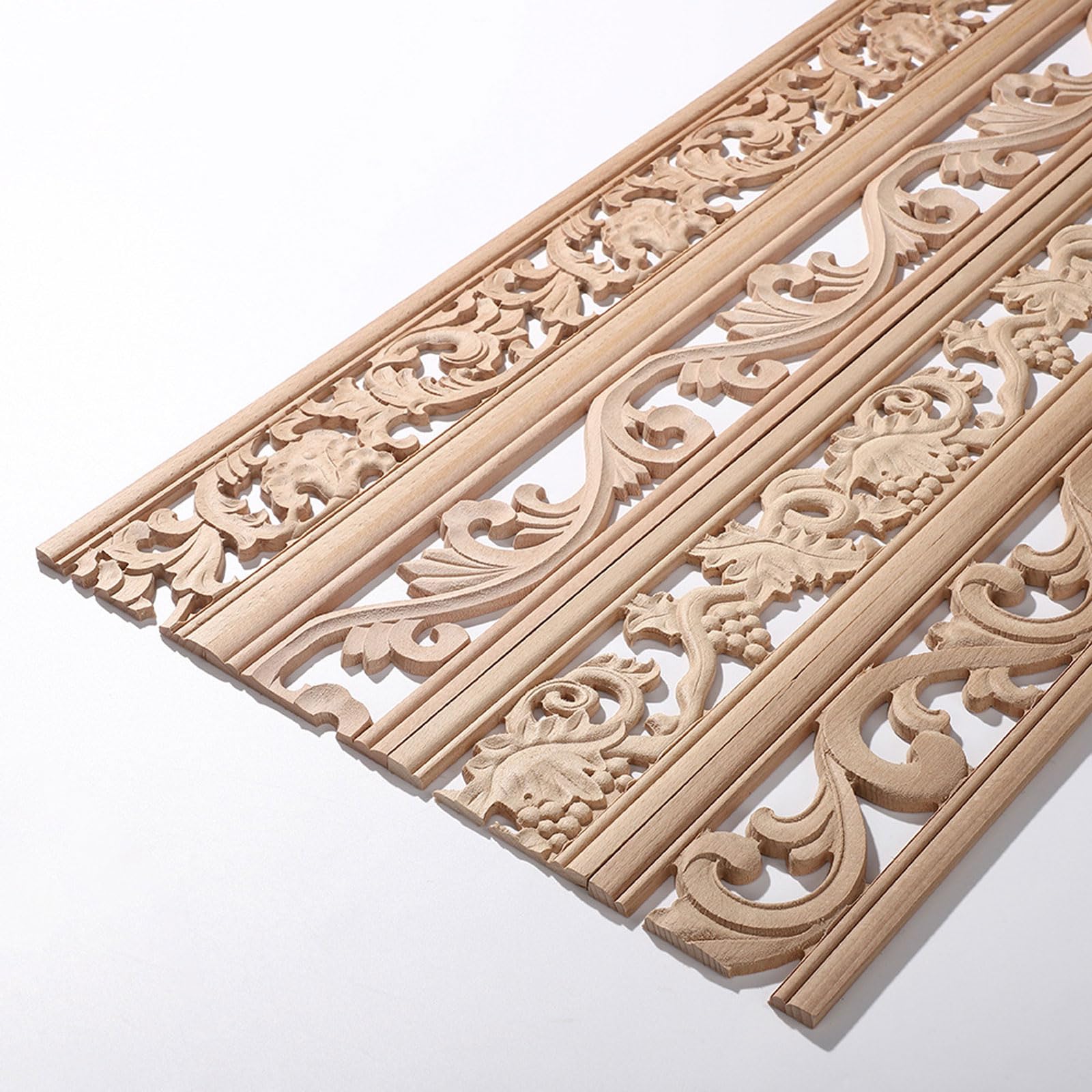 1 sztuka, nielakierowana, dekoracyjna listwa drewniana 3D, płyta rzeźbiona z drewna, listwa krawędziowa lustra, "zrób to sam" do akcesoriów domowych, okien, mebli, ram – różne strony (rozmiar: styl 1