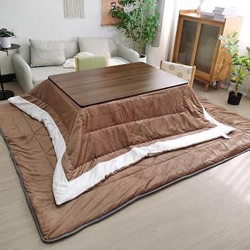 Kotatsu Table Set Japanese Furniture Floor Heated Tables Tatami Futon Comforter Coffee Dining Low Desk Blanket Mat Foot Warmer for Home Living Office Outdoor IndoorTable/Heater/Quilt/Carpet  Color