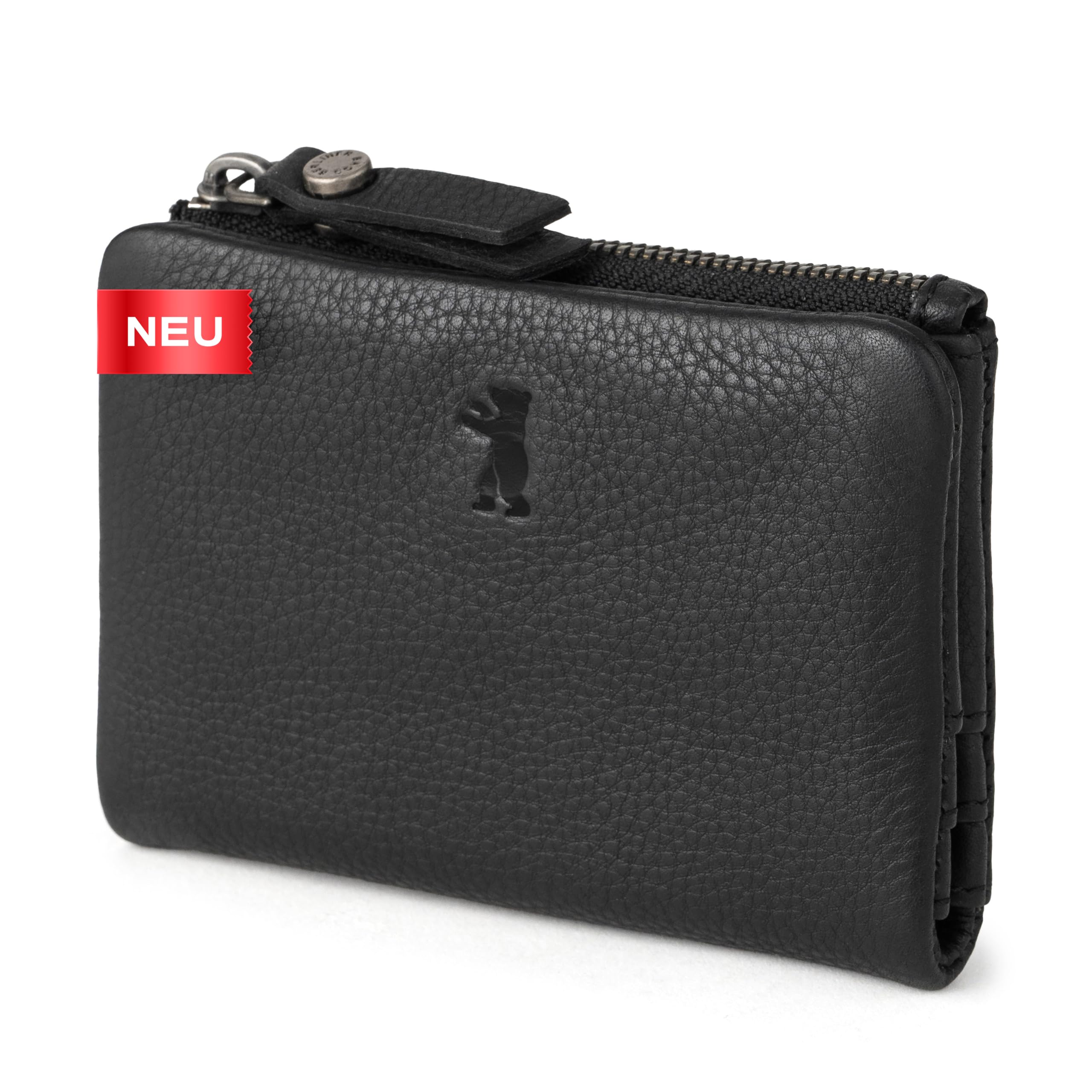 Berliner Bags Klein Geldbörse Leder Cleo Premium mit RFID-Schutz - Schwarz
