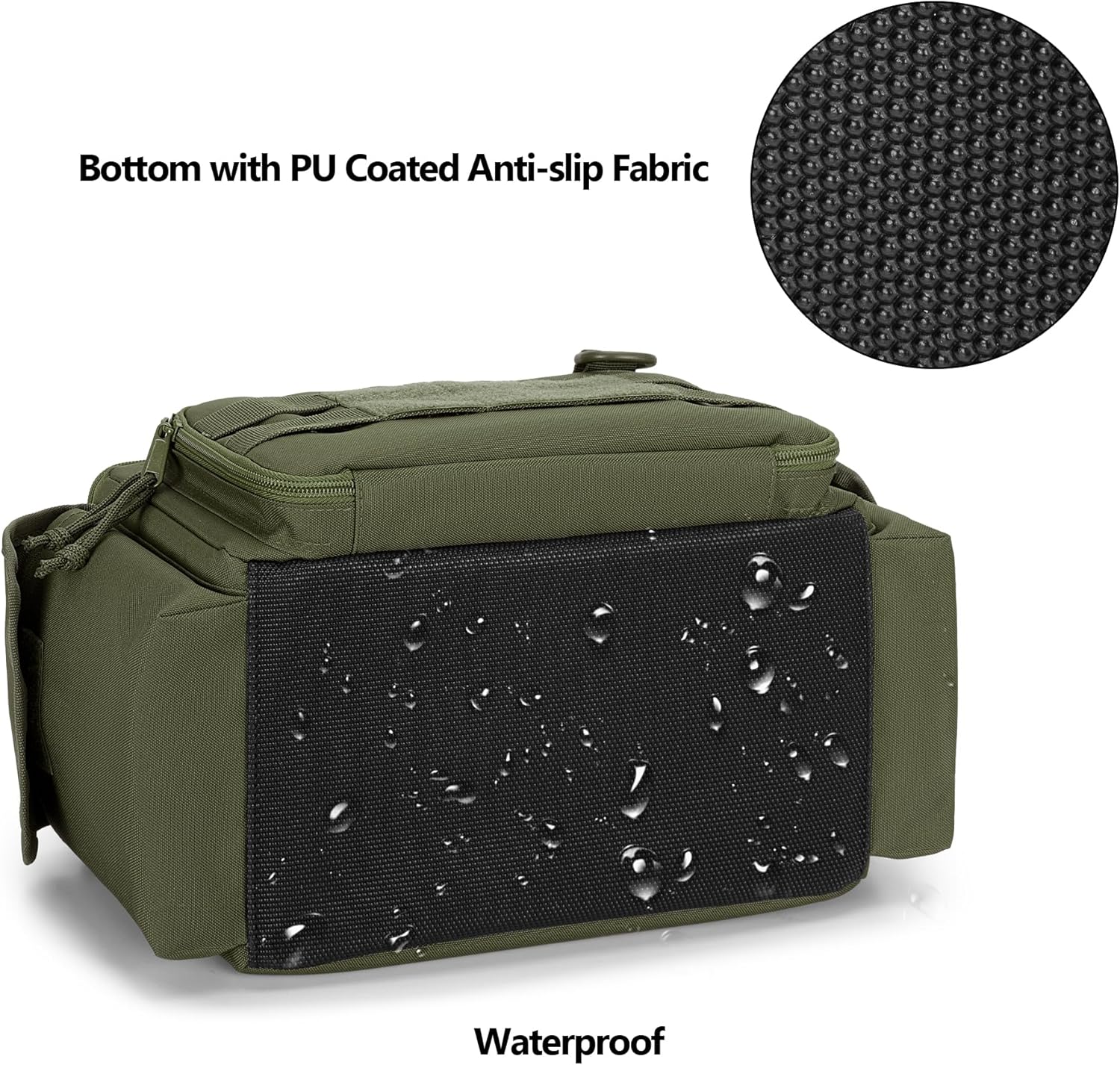 Rexmica Small Tool Bag with Anti-friction and Thick Padded Bottom, Tool Storage Organizer for Men, Tactical Range Bag, Multi-functional Work Bag for Repairman, Electrician, Carpenters (Green)