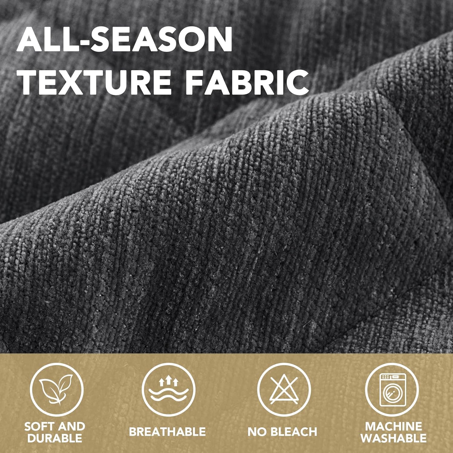 H.VERSAILTEX Chenille Couch Cover for Dogs Washable Soft Fuzzy Loveseat Covers Sectional Sofa Cover Thick Pet Couch Cover Protector Non-Slip Dog Bed Cover(Grey, 28" x 67")