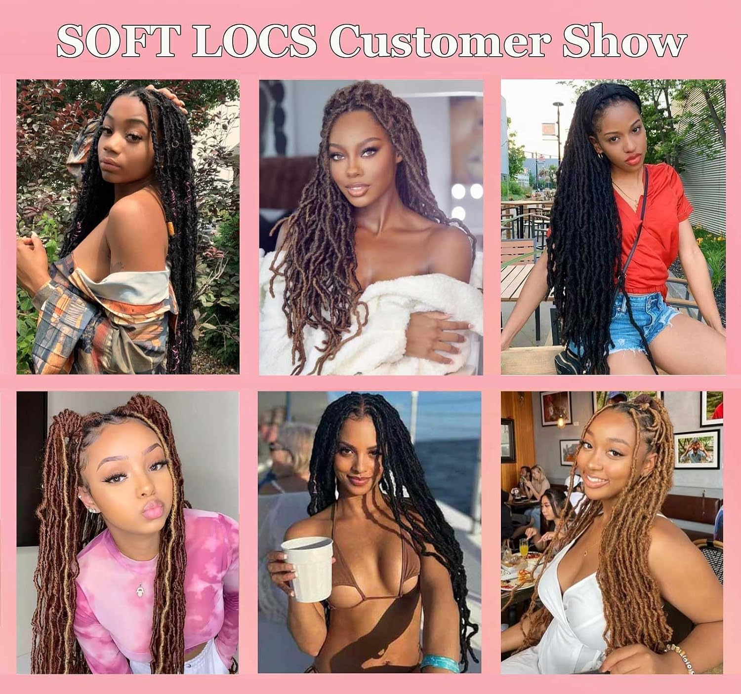 8 Packs Soft Locs 24 Inch Faux Locs Crochet Hair for Butterfly Locs Distressed Locs Crochet Hair for Women (24 Inch(Pack of 8), 1B)