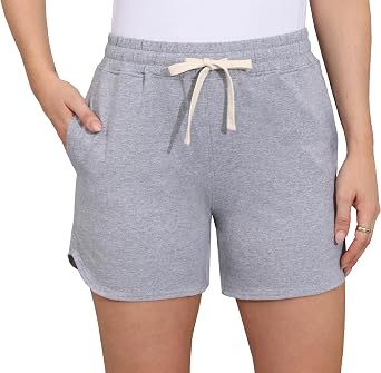 Womens Sweat Athletic Shorts Summer Elastic Waisted Comfy Beach Casual Shorts with Pockets