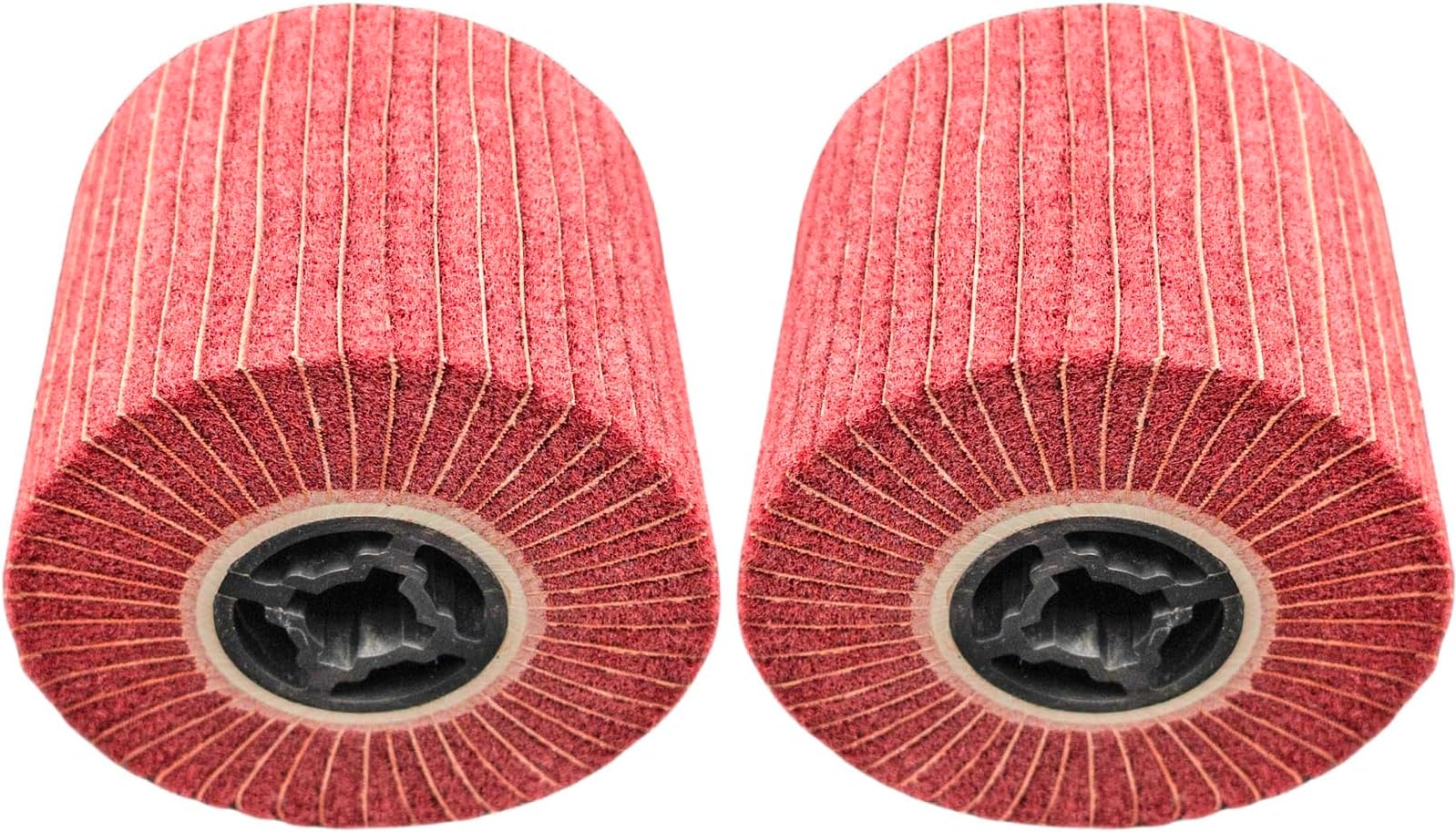 JONAS C 2 Pcs 320 Grit Burnishing Polishing Wheel Drum, 4.7" x 4" Abrasive Drawing Wheel Drum, Flap Sanding Drum, Surface Conditioning Tool Drum for Metal, Wood, Plastic