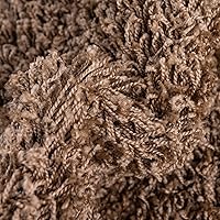 Vista 8 de Unique Loom - Alfombra de área de la colección Solid Shag (5 pies 1 pulgada, redonda, marrón arenoso)