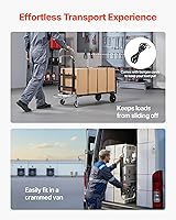 Vista 79 de VEVOR Folding Hand Truck and Dolly, 309 Lbs Capacity, Aluminum Foldable Cart, Heavy-Duty Luggage Trolley Cart with Telescoping Handle and PP+TPR