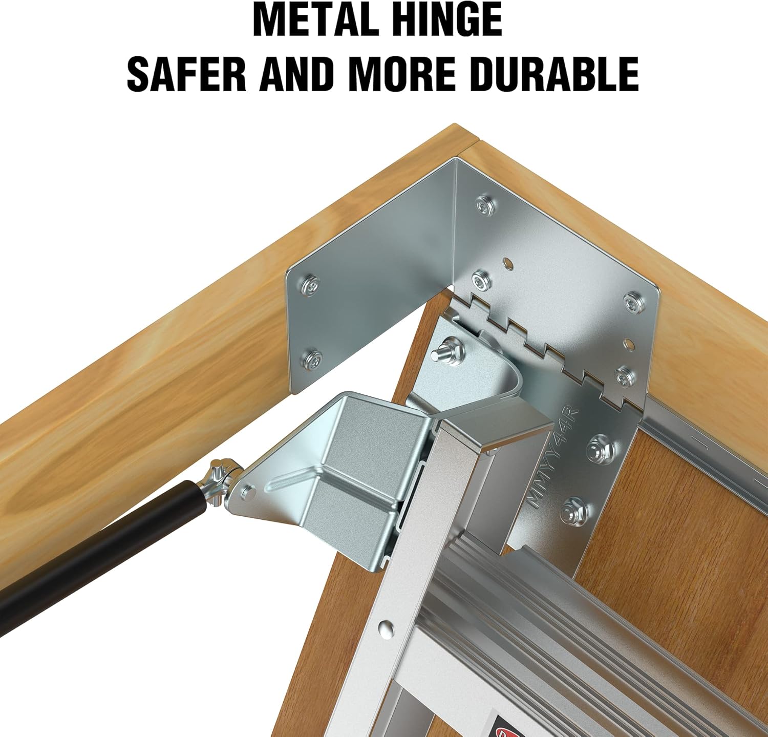 Durable Metallic Grey Aluminum Attic Ladder - 350 lb Capacity, Perfect for 22 1/2" x 54" Openings, Ideal for 7-10ft Ceilings!