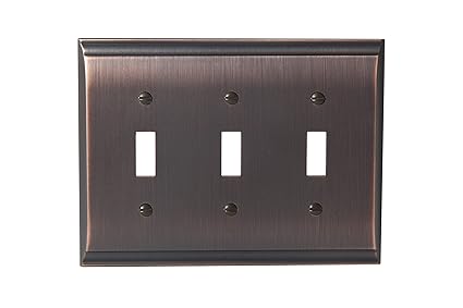 Amerock BP36502ORB Candler 3 Toggle Wall Plate - Oil-Rubbed Bronze