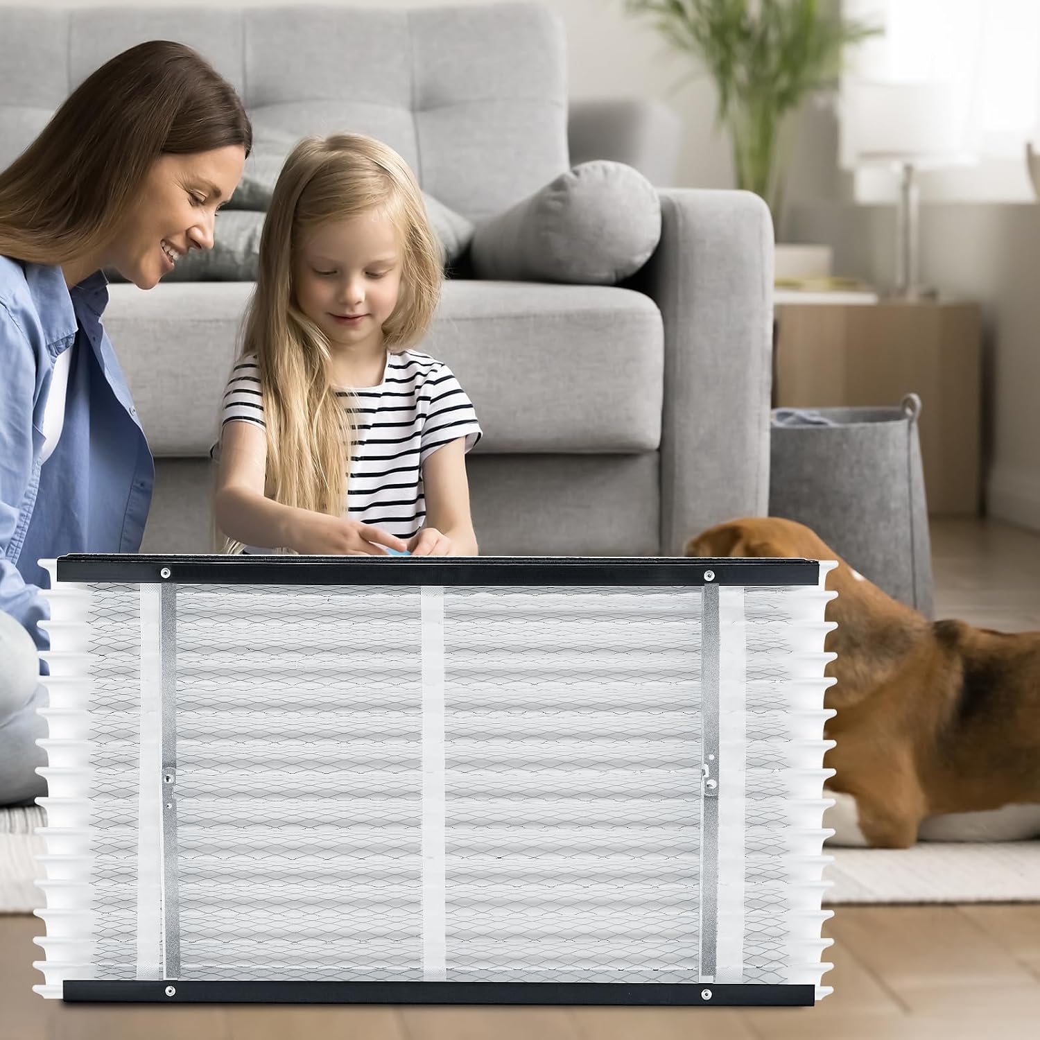 VEVOR 16x28x4 Furnace Air Filter, MERV 13 Pleated HVAC AC Replacement, Electrostatic 12-Month Air Cleaner, 2-Pack (Actual Size: 16.34x27.76x3.98 in), for Improving Home Indoor Quality