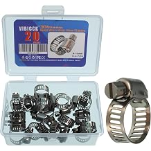 20PCS Hose Clamp Se1/4-7/16'' 304 Stainless Steel Worm Gear Hose Clamps for Pipe, Intercooler, Plumbing, Tube and Fuel Line 20pcs1/4-7/16/6-12mm