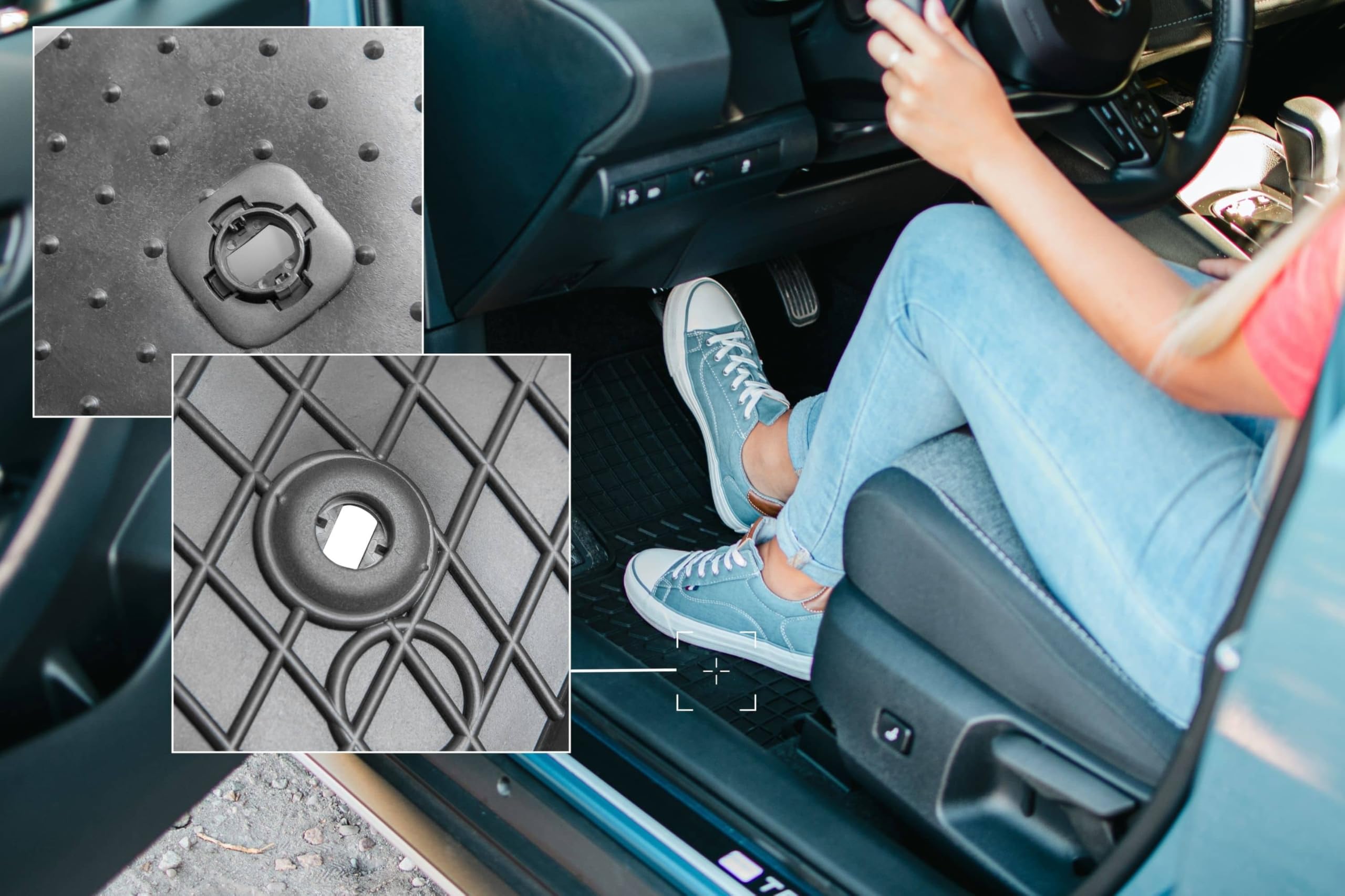 Tappetini in Gomma su Misura, Compatibili con Toyota Yaris IV Hybrid (2020-) Hatchback Neri Adattamento Ottimale