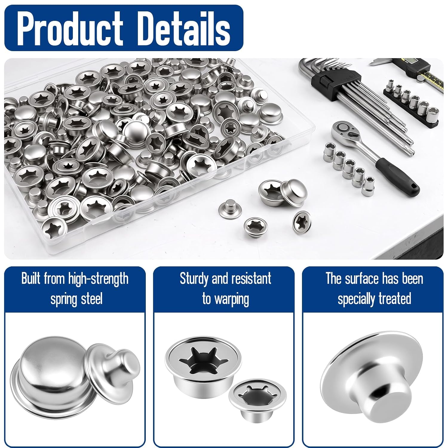 200Pcs Push on Pushnut Caps, Assorted M5, M6, M8, M9, M10