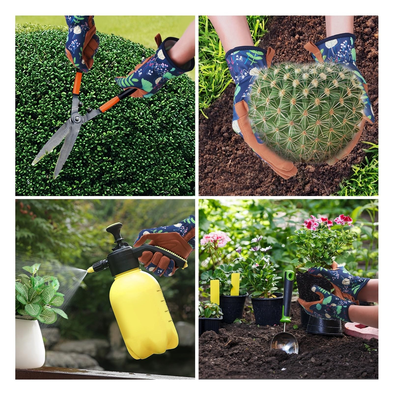 Gartenhandschuhe, Damen-Gartenhandschuhe aus Mikrofaser-Leder for Jäten, Graben, Pflanzen, Beschneiden, Arbeiten