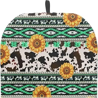 Aztec Sunflower Cow Teapot Cover Insulated Tea Pot Cozy Coffee Pot Covers Reusable Breakfast Warmer Kitchen & Dining Gifts for Women Girls