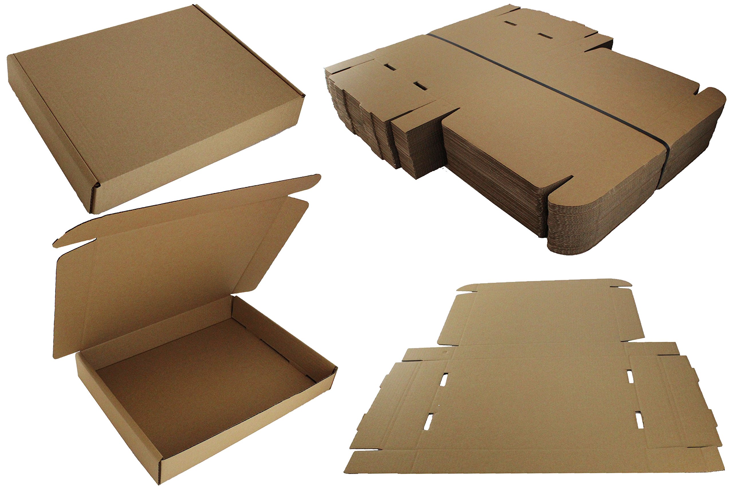 Meg4tec Brown Pack Of 50 Cardboard Shipping Box Small Parcel - 42X31x6.5cm (16.5X12x2.5 Inches) - Postal Mailing