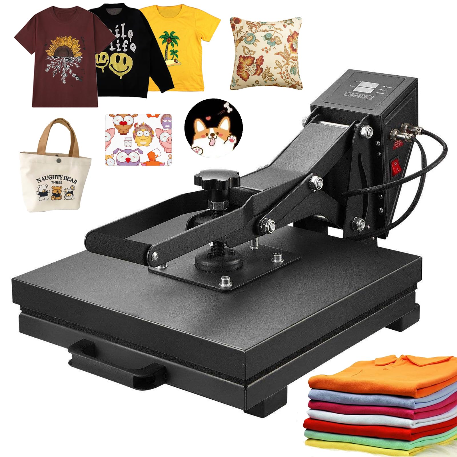 Presse à chaud 38 x 38 cm 1600W pour oreillers et impression sur textile