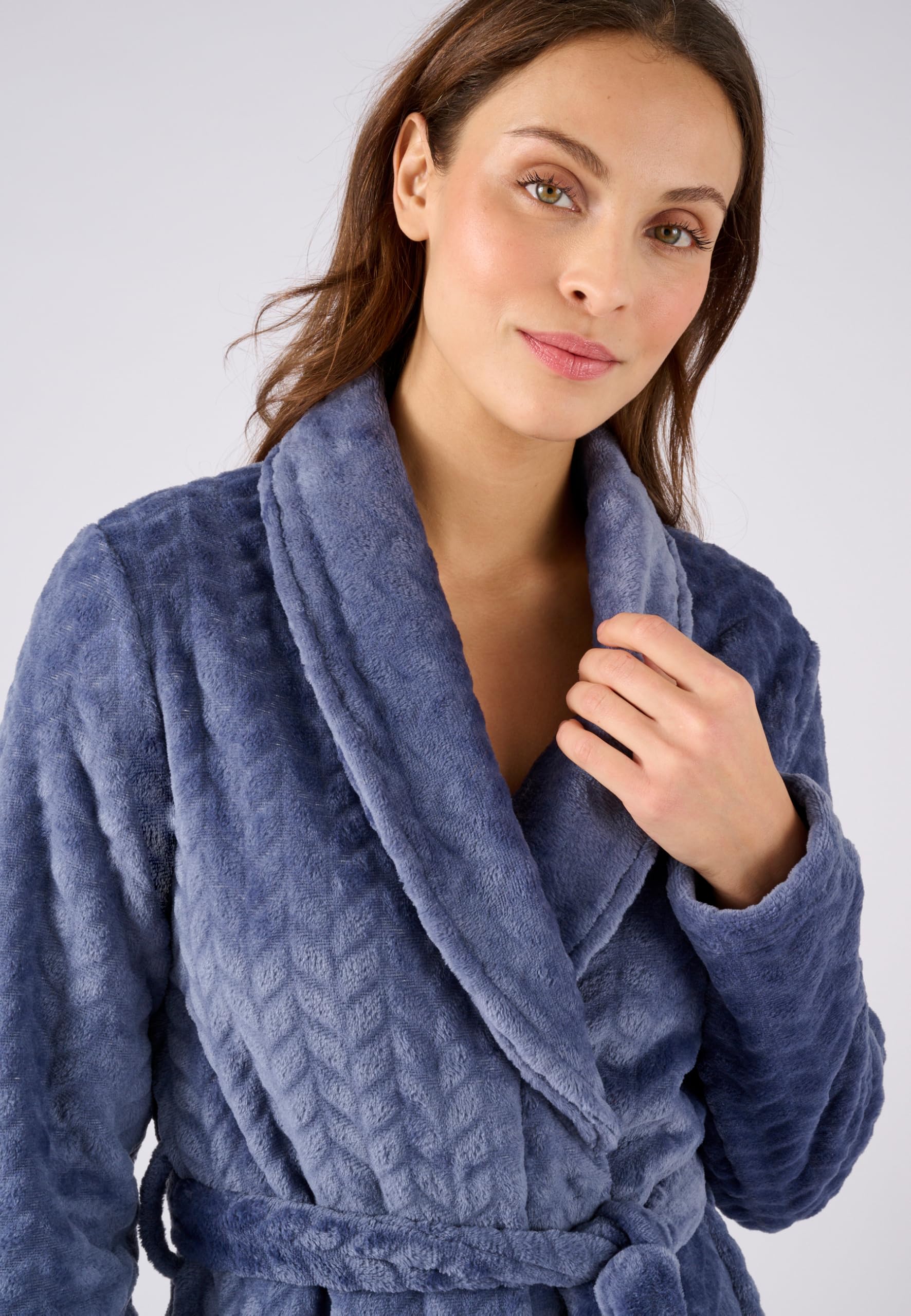 Damart Thermolactyl Femme Robe de Chambre | Toucher peluche, Polyester, Col Châle, Manches longues, Vêtement de Nuit