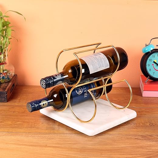 NikkisPride Handmade Wine Rack, Marble Base