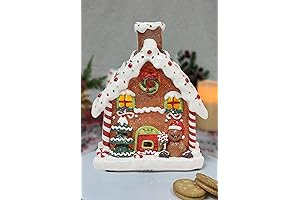 Moments in Time 8.7" Polyresin LED Lighted Christmas Gingerbread House Battery Operated