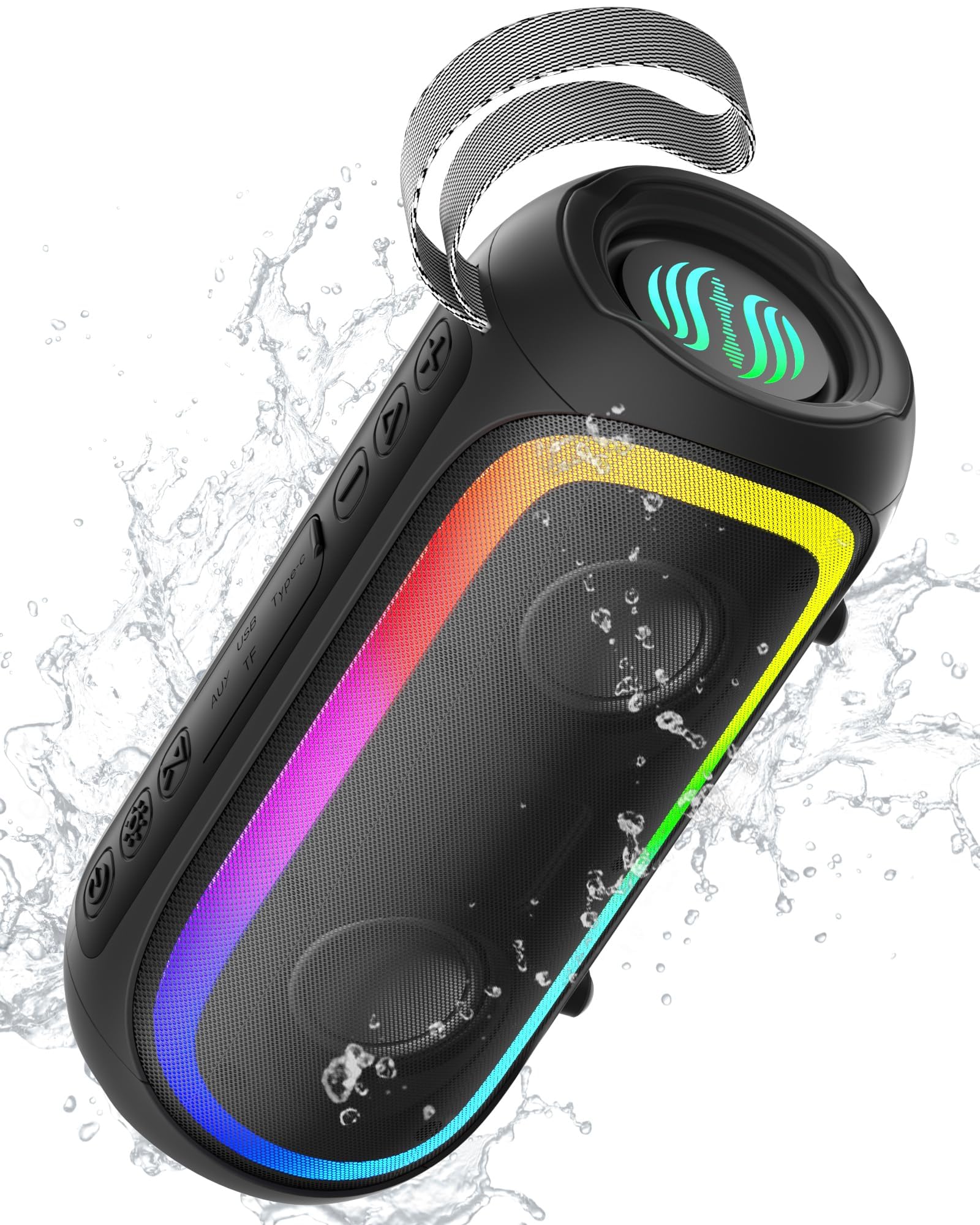 Portable Bluetooth Speaker, IPX6 Waterproof 20W HiFi Stereo Sound with Deep Bass