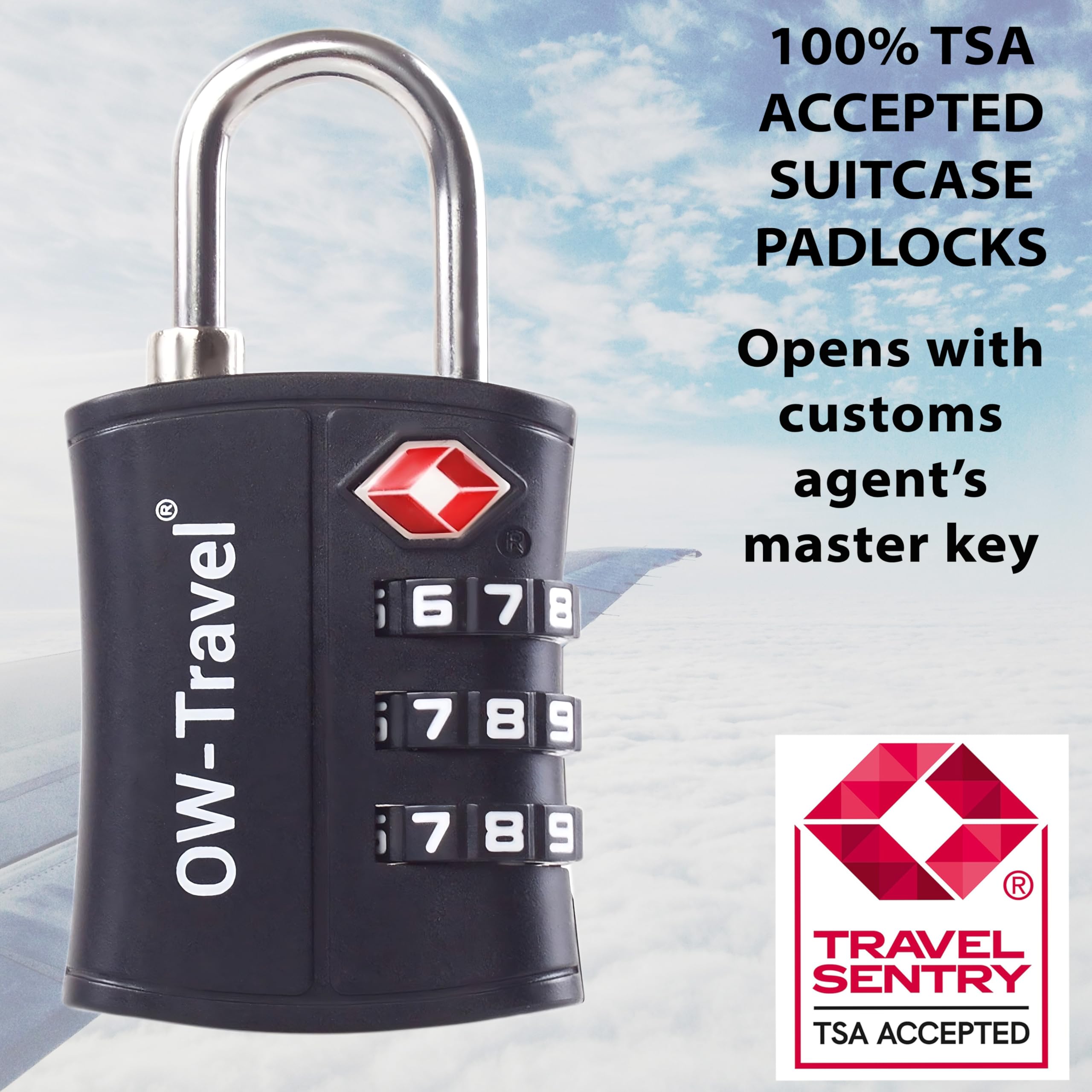 TSA Luggage Locks,[3 Pack] Diyife TSA Approved Cable Luggage Locks,Suitcase Padlocks