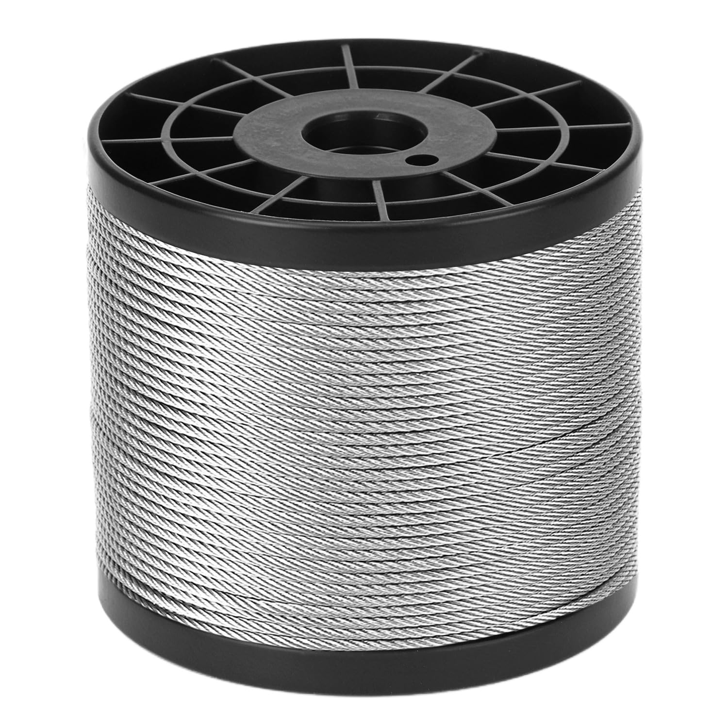 QWORK Cuerda de acero inoxidable 304 2 mm x 100 m 7x7 Capacidad de carga 50 kg