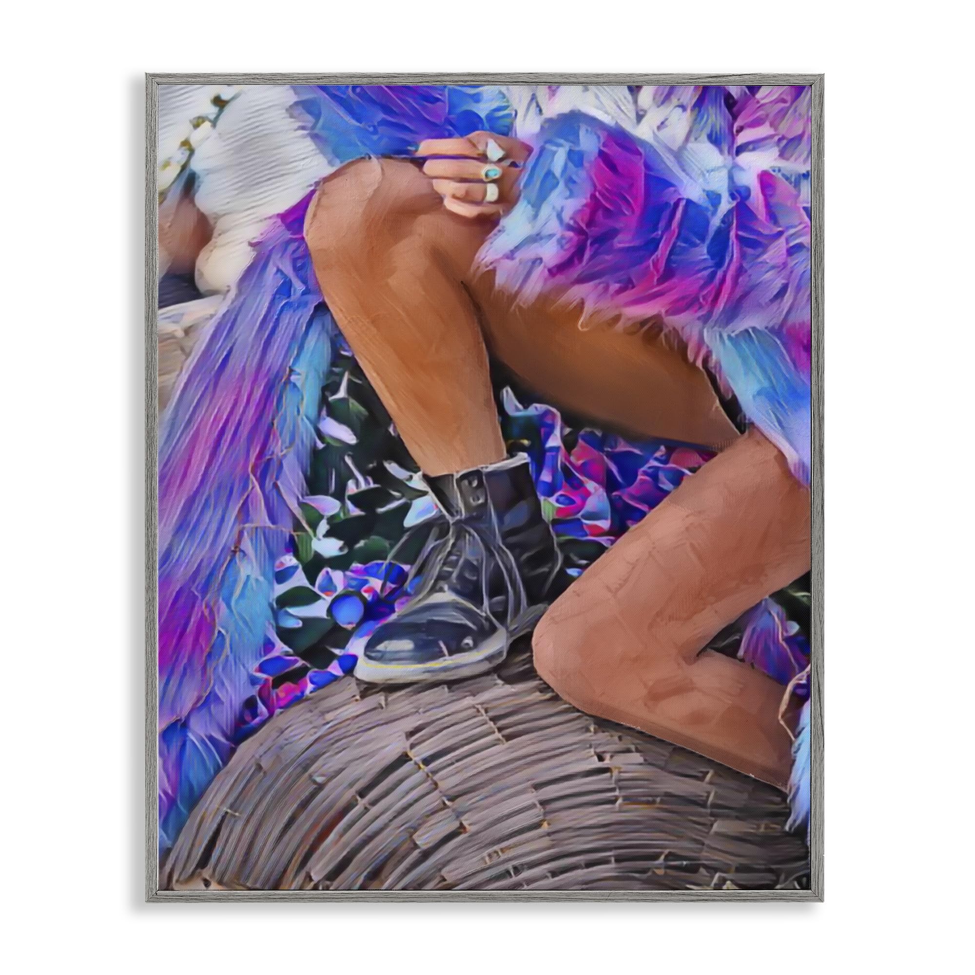 'Purple Fur & Boots'| Framed Giclee Art