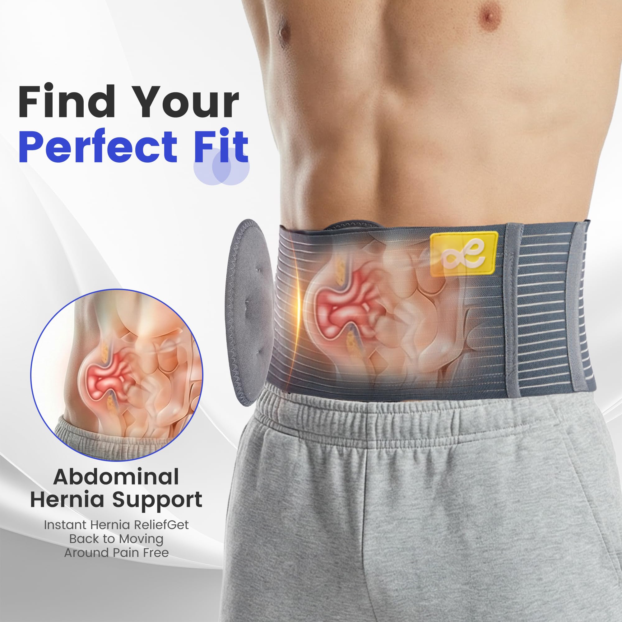 Ceinture hernie ombilicale. Ceinture abdominale medicale pour hernie ombilicale. Gaine abdominale orthopédique avec soutien ombilical(L/XL)