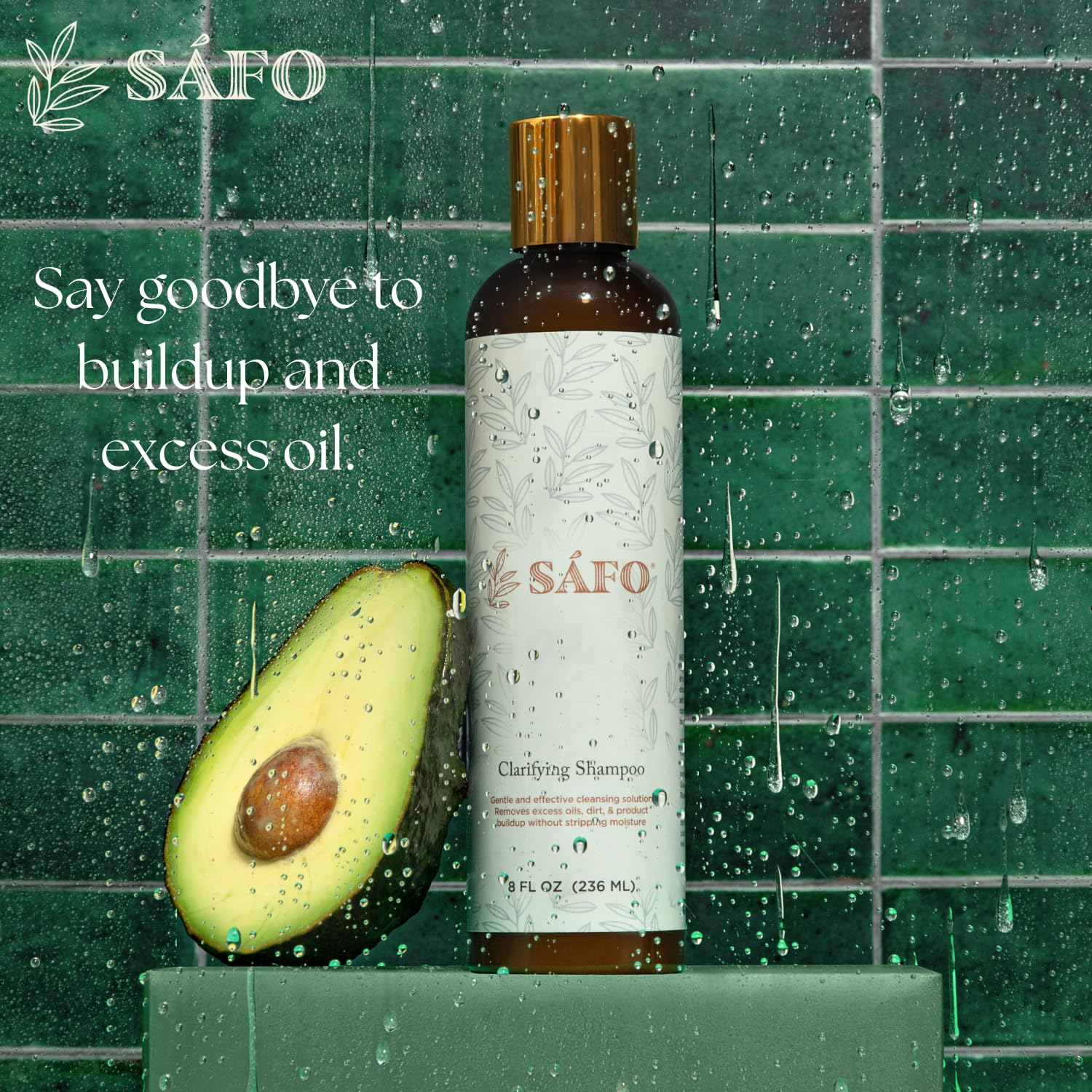 Safo Clarifying Shampoo - Natural Hair Care with Honey, Avocado Oil, Chebe & Essential Oils - Buildup Removal Shampoo for Women - Deep Cleansing & Moisturizing - Gentle for All Hair Types - 8 Fl Oz - Image 3