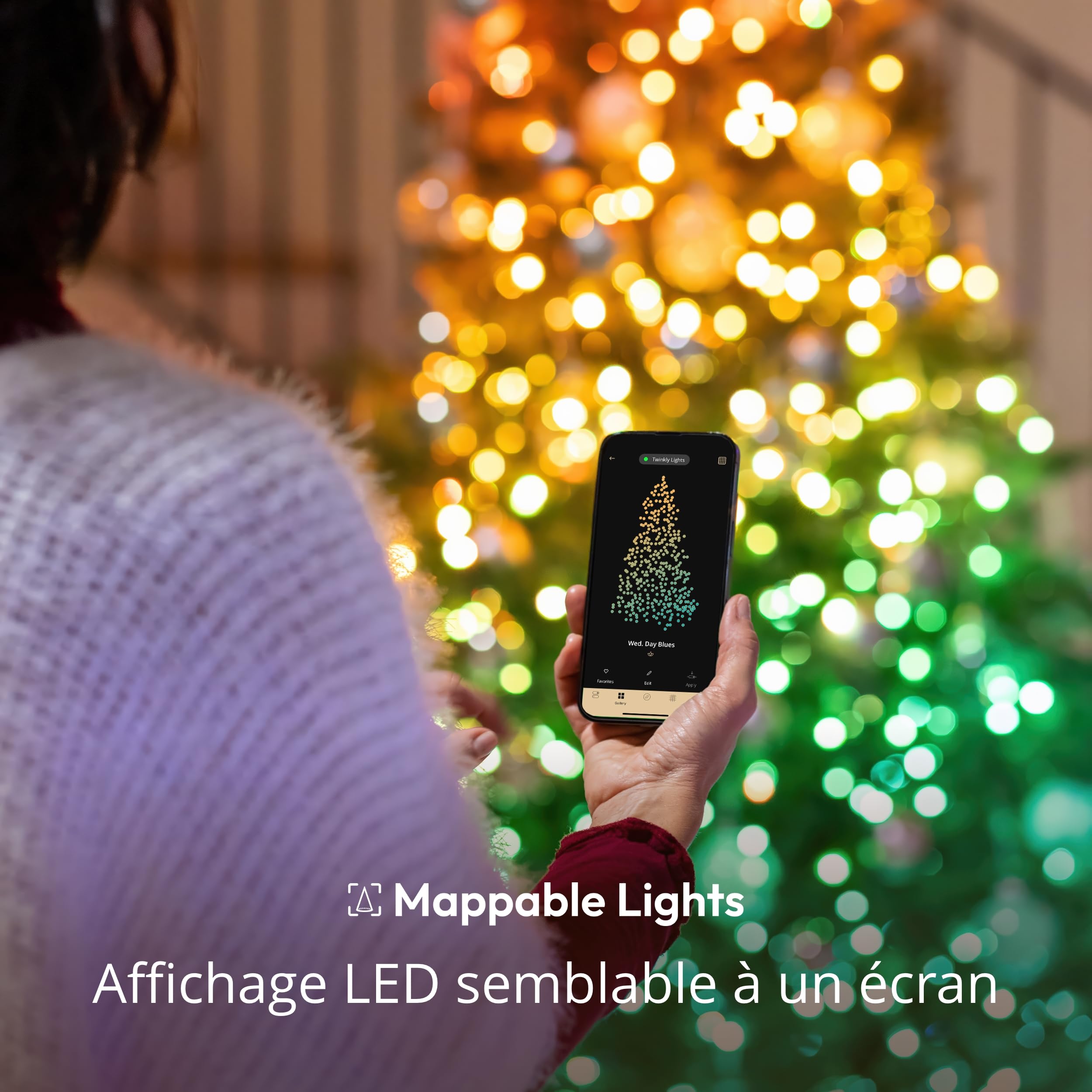 Twinkly Strings USB-C Candle 100 LED, Guirlande LED en Forme de Bougie, Fil Lumineux LED Multicolore RGB, Lumières Saint-Valentin, Compatible avec Alexa, Google Home, Alimentation USB C, Fil Vert, 6m
