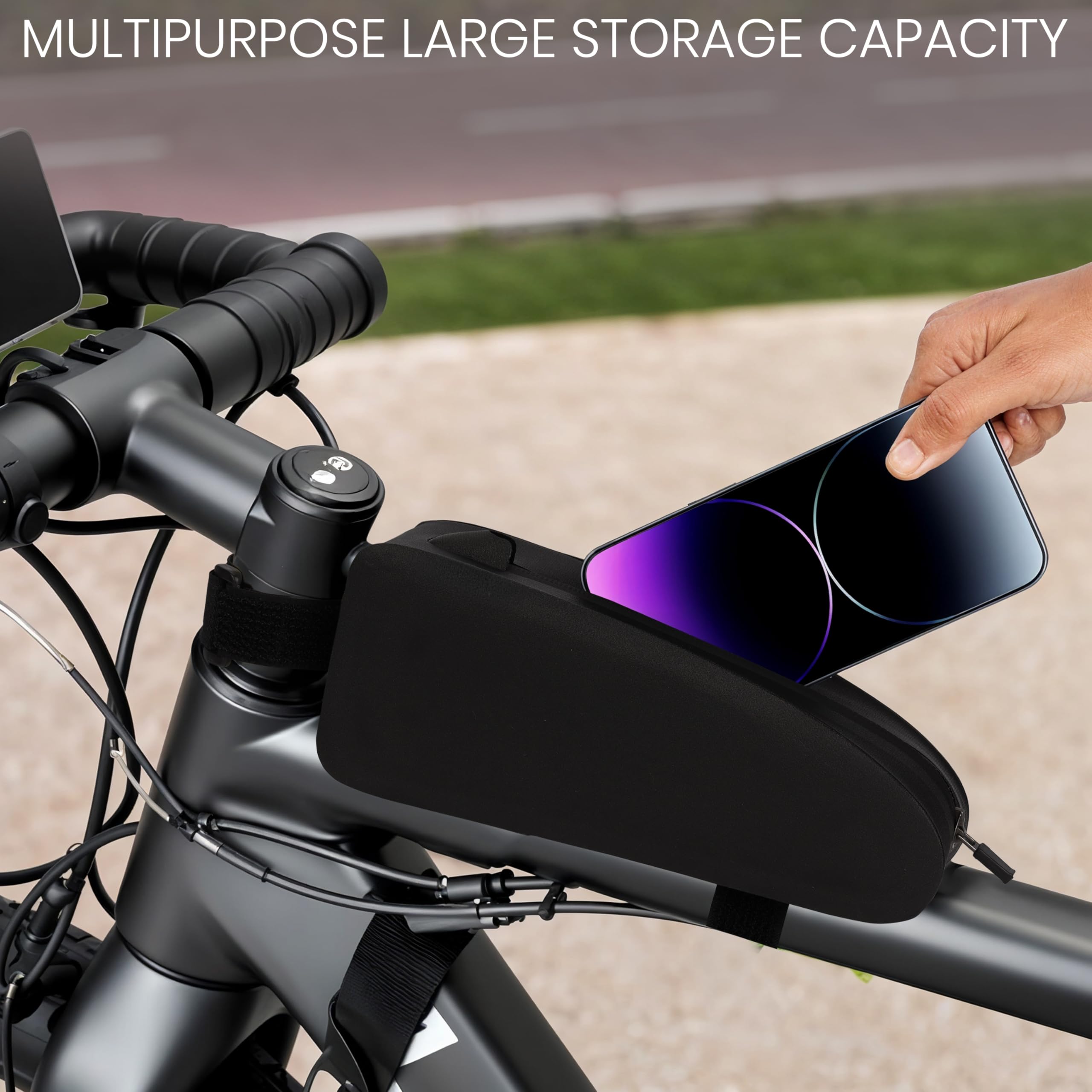 Belle Vous Sacoche Velo Triangle - Pochette Etanche Pour Cadre De Vélo - Trousse Tube Avant - VTT - Vélo Route - VTC - Gravel - Rangement Outils - Accessoires - Téléphone - Clés