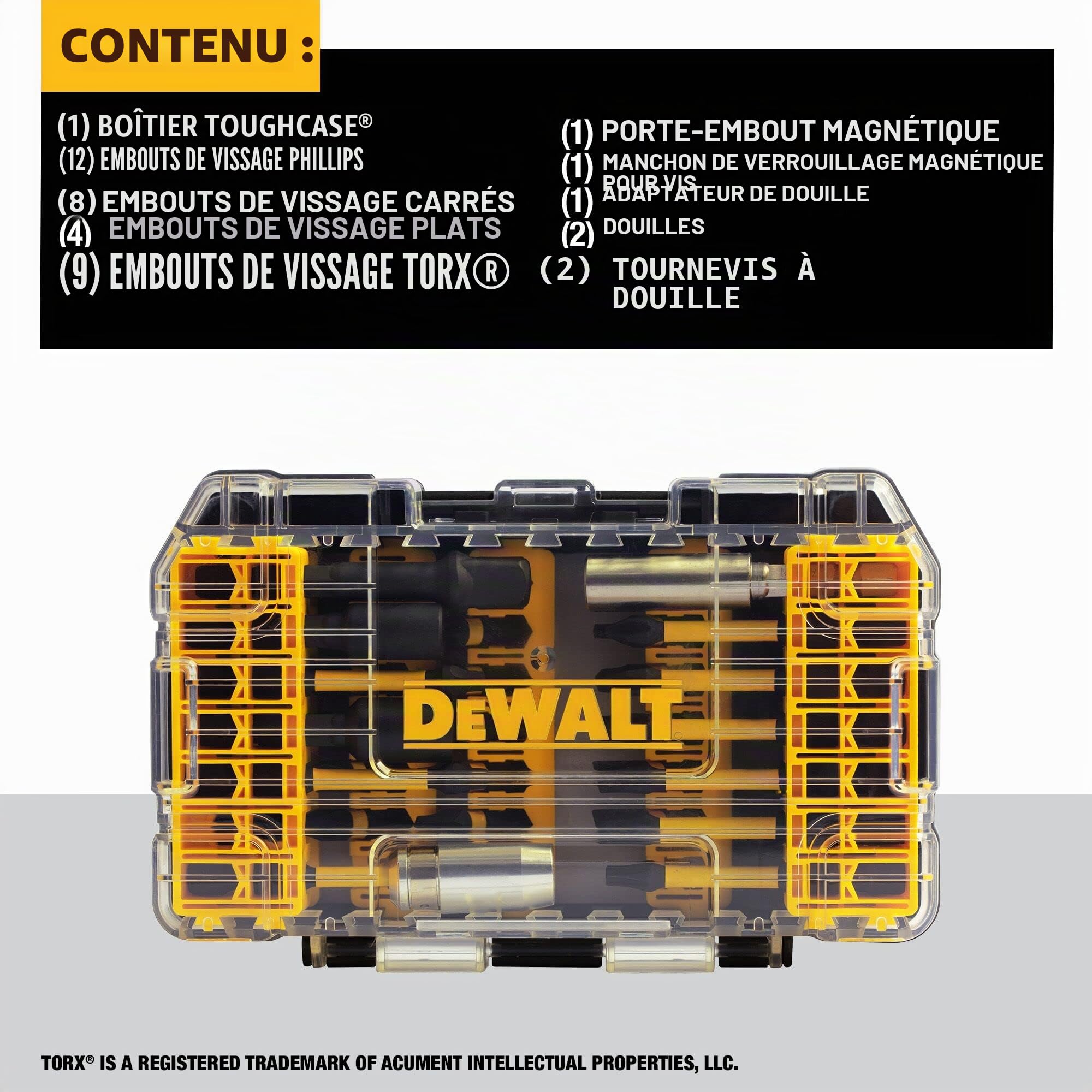 DEWALT DWA2NGFT40IR Impact Ready Flextorq Lot de 40 embouts de tournevis en acier