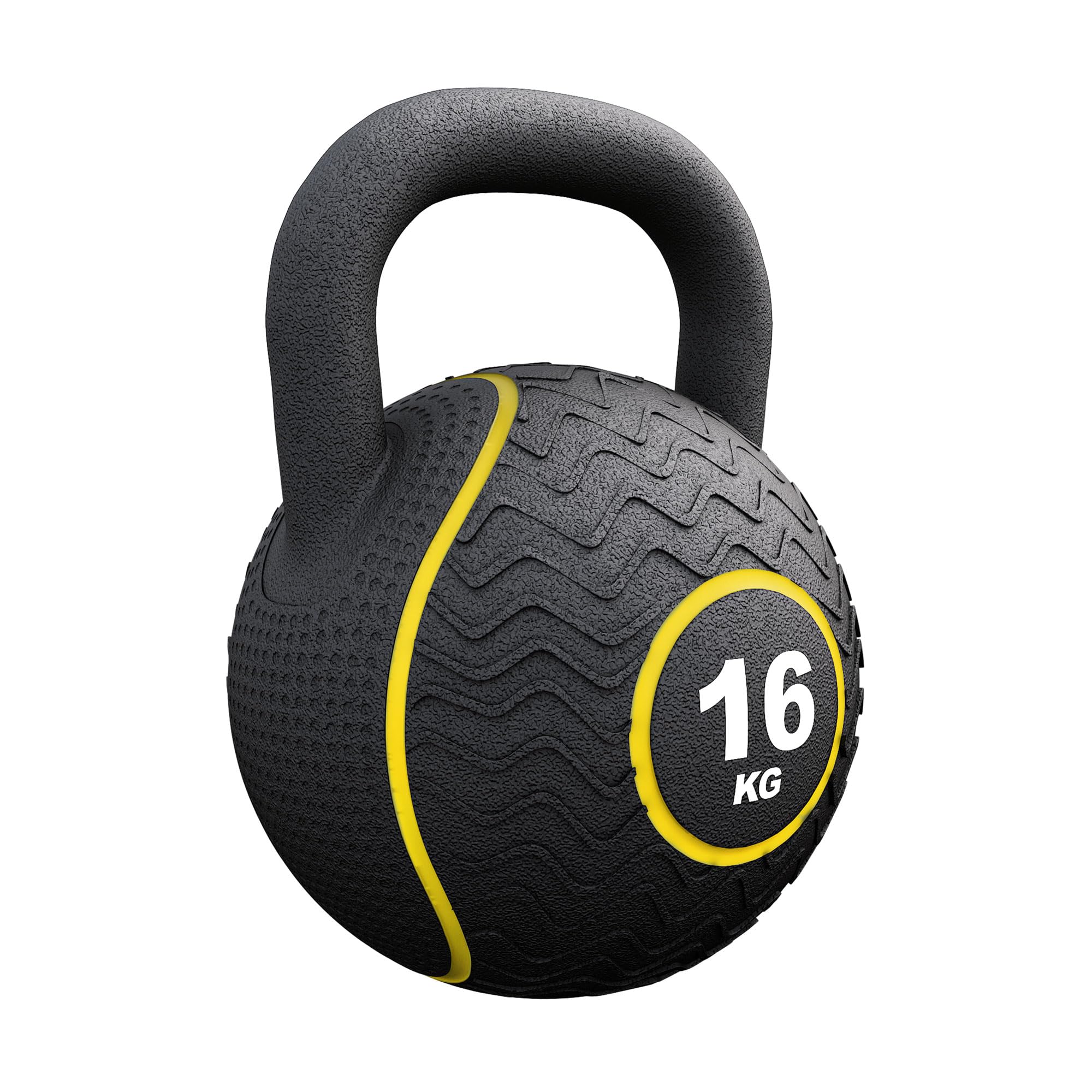 Gorilla Sports Kettlebell Gomma | Nucleo Sabbia di Ferro & Rivestimento | Impugnatura Ergonomica | 4 kg a 20 kg | Forza Funzionale