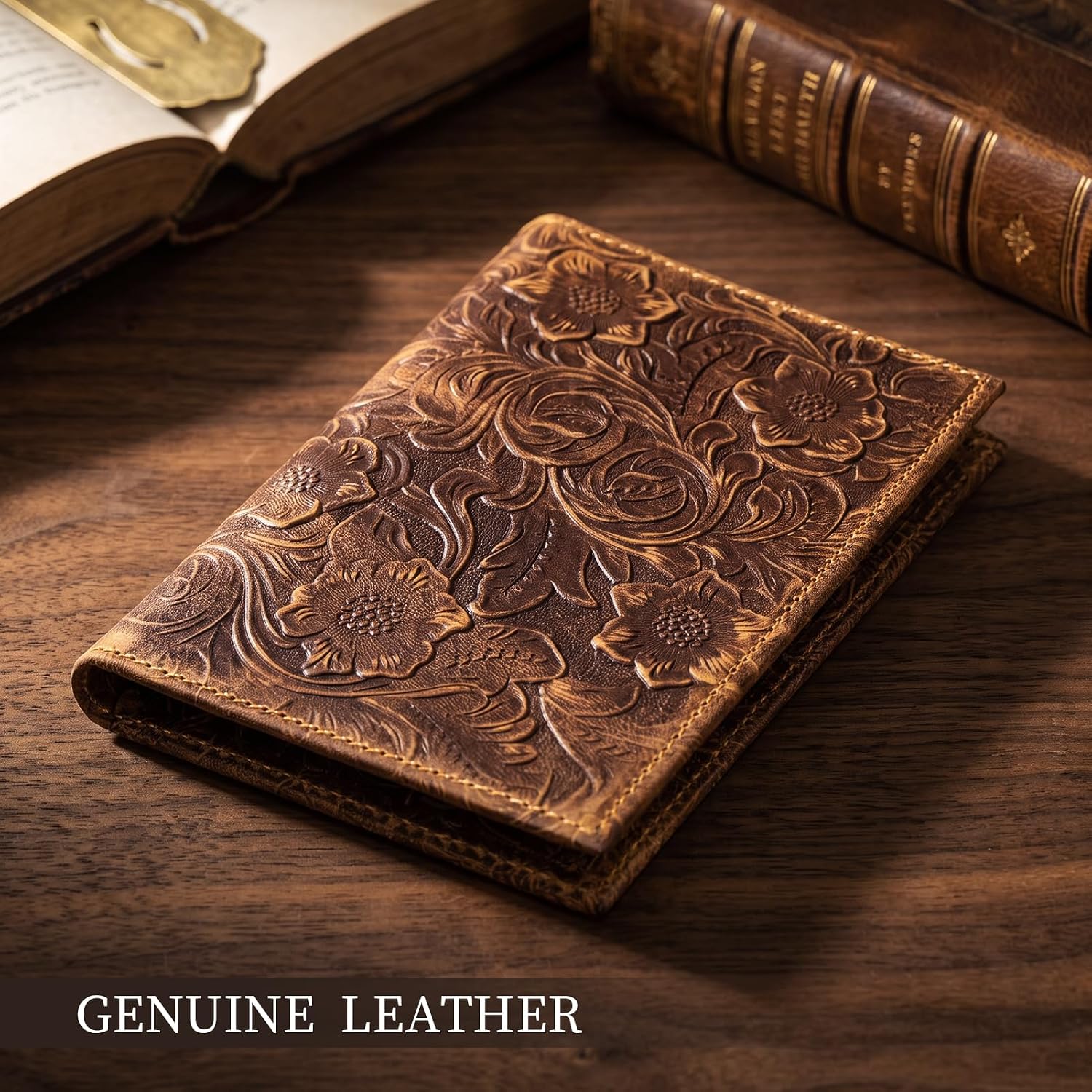 Leather Passport Card Holder Wallet for Travel Men Women