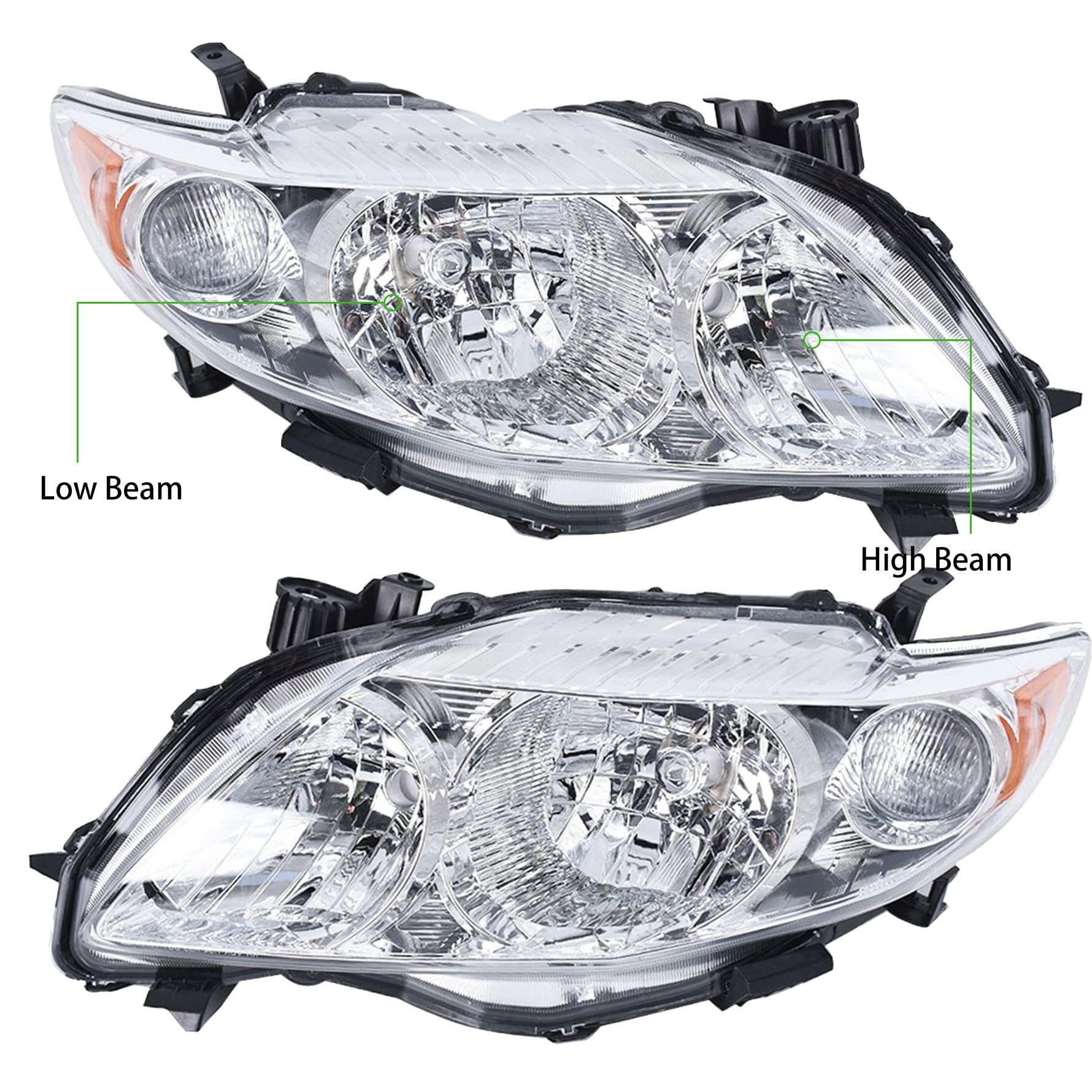 Amazon.com: munirater Headlights Assembly Silver Headlamp