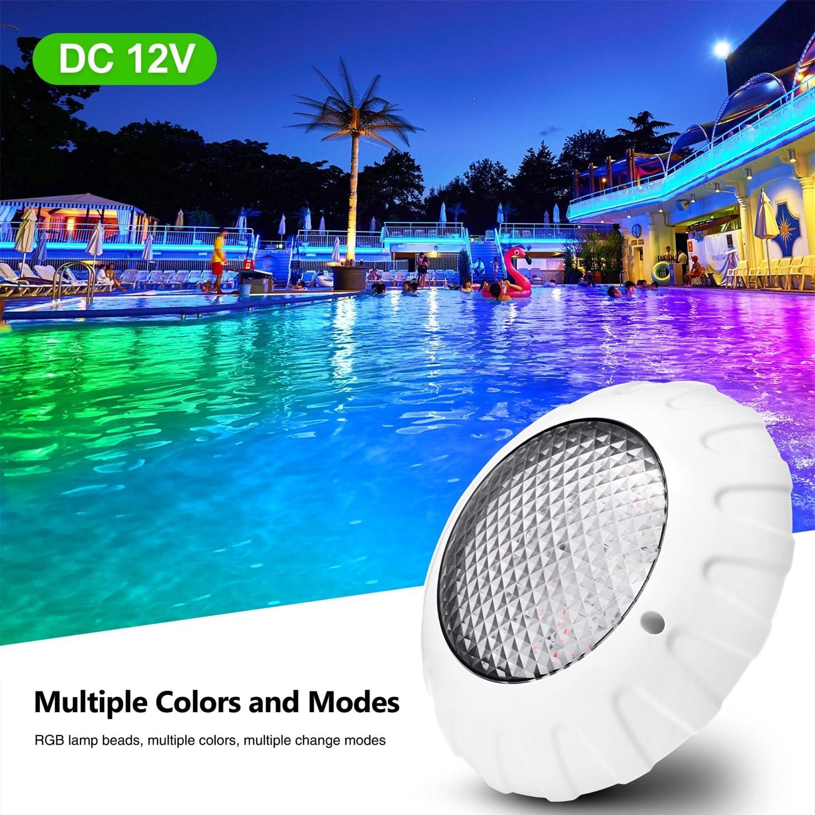 EDEDE Luci Piscina, 2 Pezzi Luce Subacquea 12V Luce for Piscina montata a Parete Impermeabile Colorata Luce for Piscina Telecomando Senza Fili Paesaggio LED