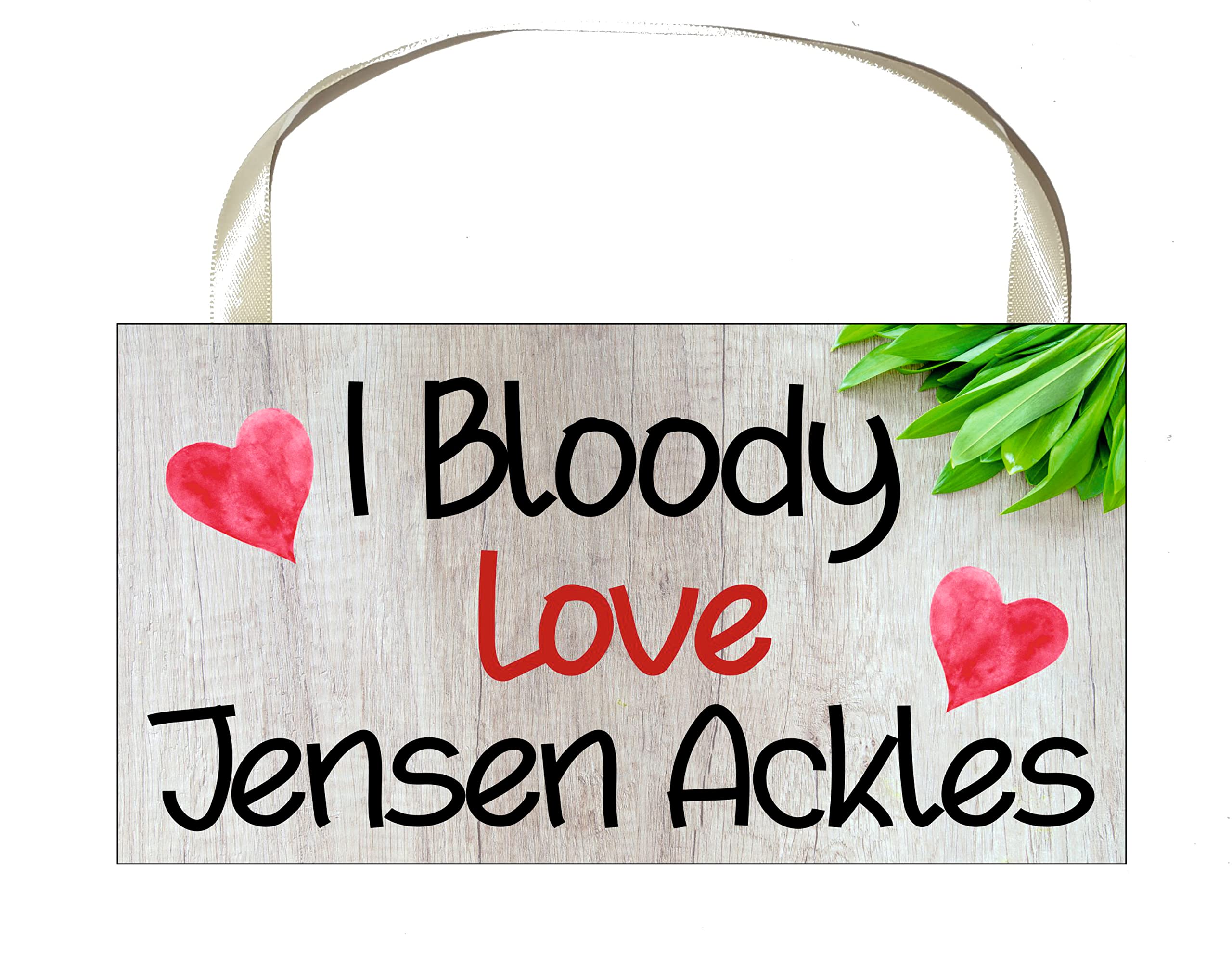Decalarama Jensen Ackles Plaque Gift – I Bloody Love Jensen Ackles - Fun Birthday Novelty Present