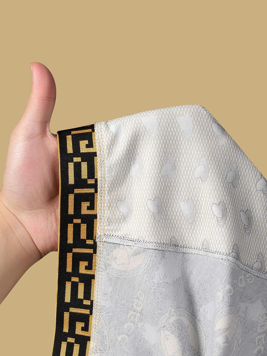 Gift Boxed Men's Underwear Boxer Briefs, Cotton Trunks Shorts Underpants, Moisture Wicking Fashion Luxury Black Gold