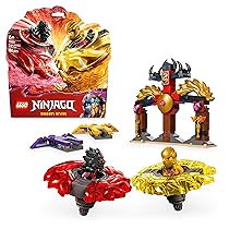 LEGO NINJAGO Battle Pack Draghi dello Spinjitzu – 2 Trottole Giocattolo, Tempio Costruibile, Elementi di Potere e 2 Minifigure, Giochi per Bambini e Bambine da 6 Anni da La Rivolta dei Draghi 71826