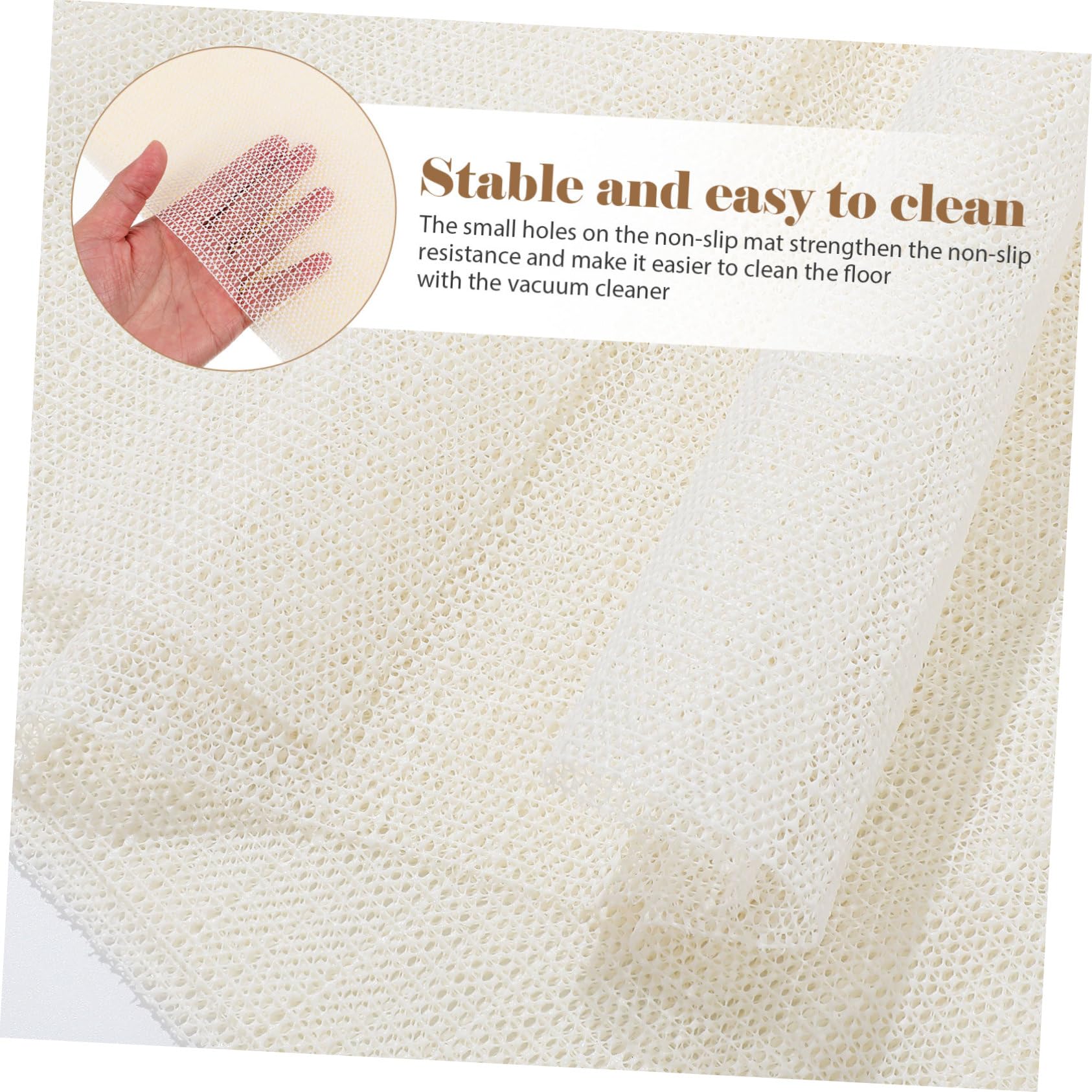 Tapis Antidérapant PVC Blanc 200x300 Cm, Anti Dérapant Tapis pour Protections de Sol, Empêche Glissement et Enroulement, Pose Facile