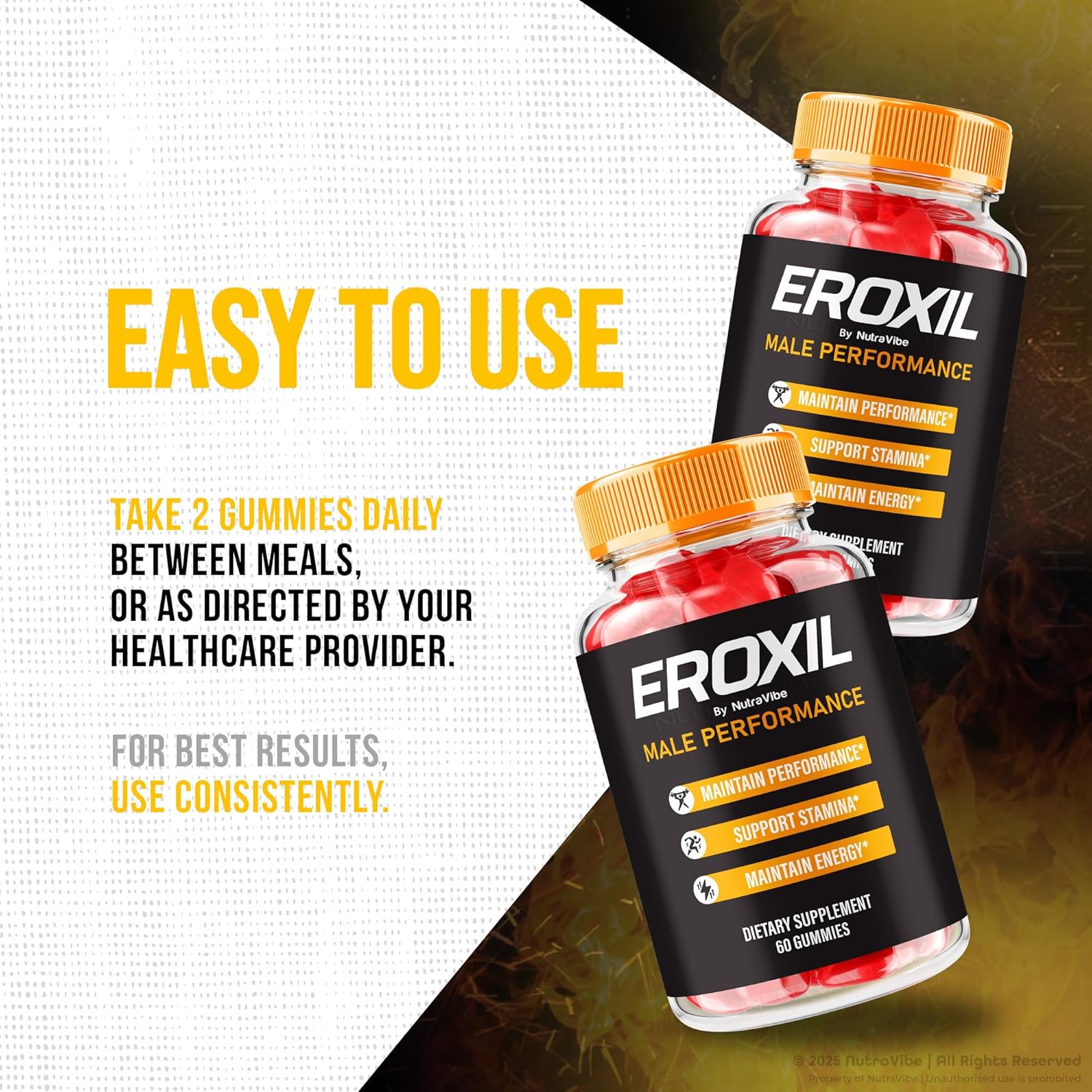 (2 Pack) Eroxil Gummies – Premium Ero Xil Formula with Natural Ingredients to Help Support Energy, Stamina, Drive & Performance | Great-Tasting Eroxel Gummys, 60 Day Supply (120 Gummies)