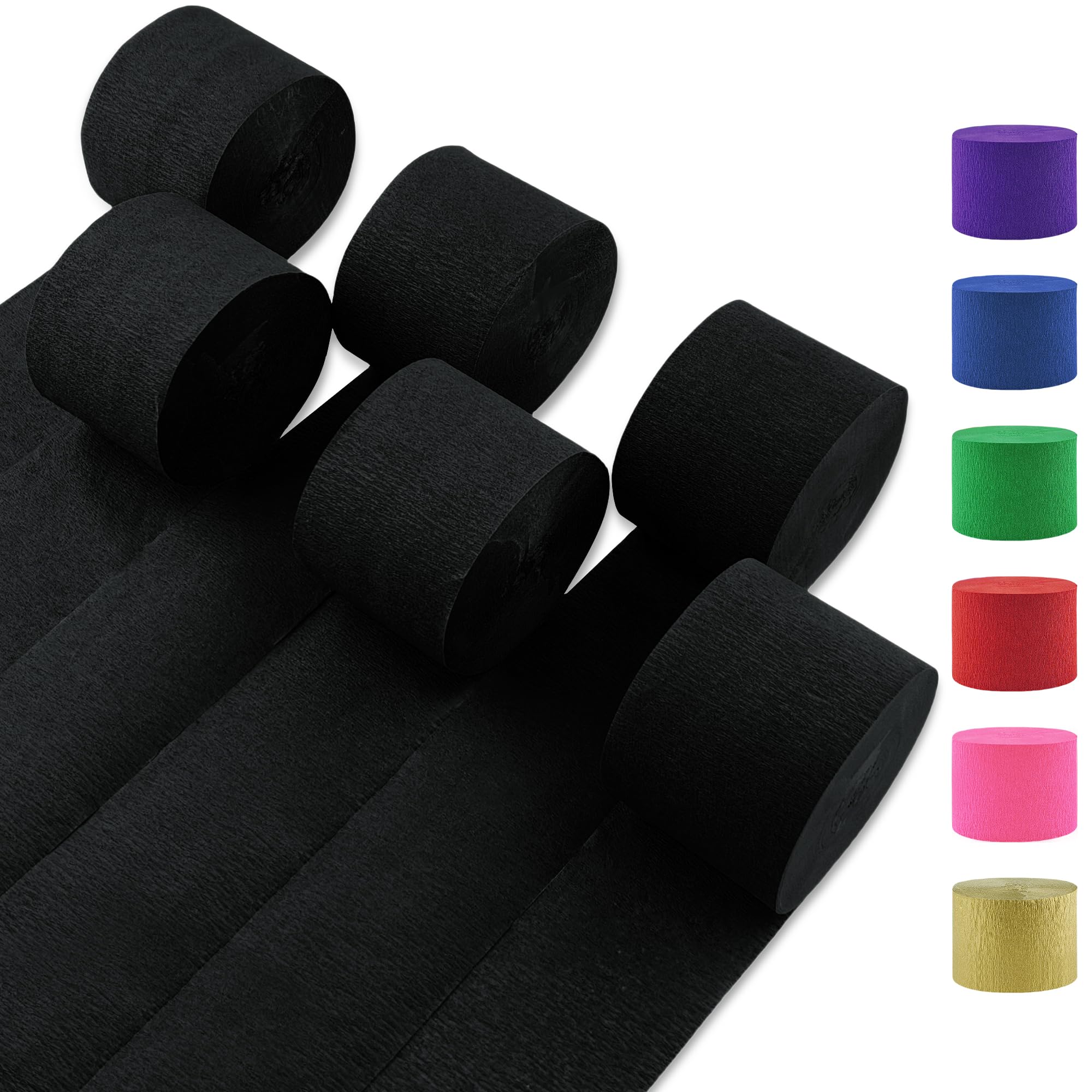 Oun Nana Crepe Paper Streamers 6 Rolls Gold Streamers 2.2 Inches 738 Feet, Streamers Party Supplies DIY Crafts for Birthday, Wedding, Baby Shower, Bachelorette Party, Graduations Decorations, Gold