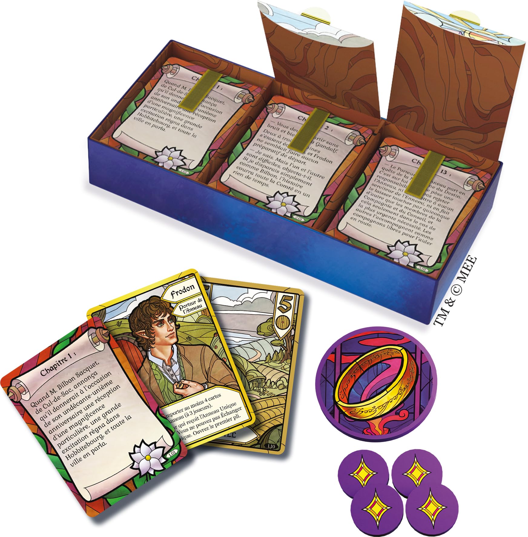 Asmodee - Office Dog - LE SEIGNEUR DES ANNEAUX : LA COMMUNAUTE DE L'ANNEAU JEU DE PLIS - Jeu de cartes coopératif, Jeu de stratégie pour adultes et enfants dès 10 ans, 1 à 4 Joueurs, 20 Min - Français
