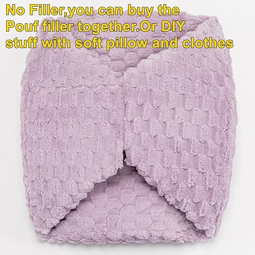 Miniatura 63 de Asuprui Puf otomano de relleno, puf de suelo, reposapiés redondo de 20 x 12 pulgadas, puf de piso, silla plegable de almacenamiento para sala de Puf