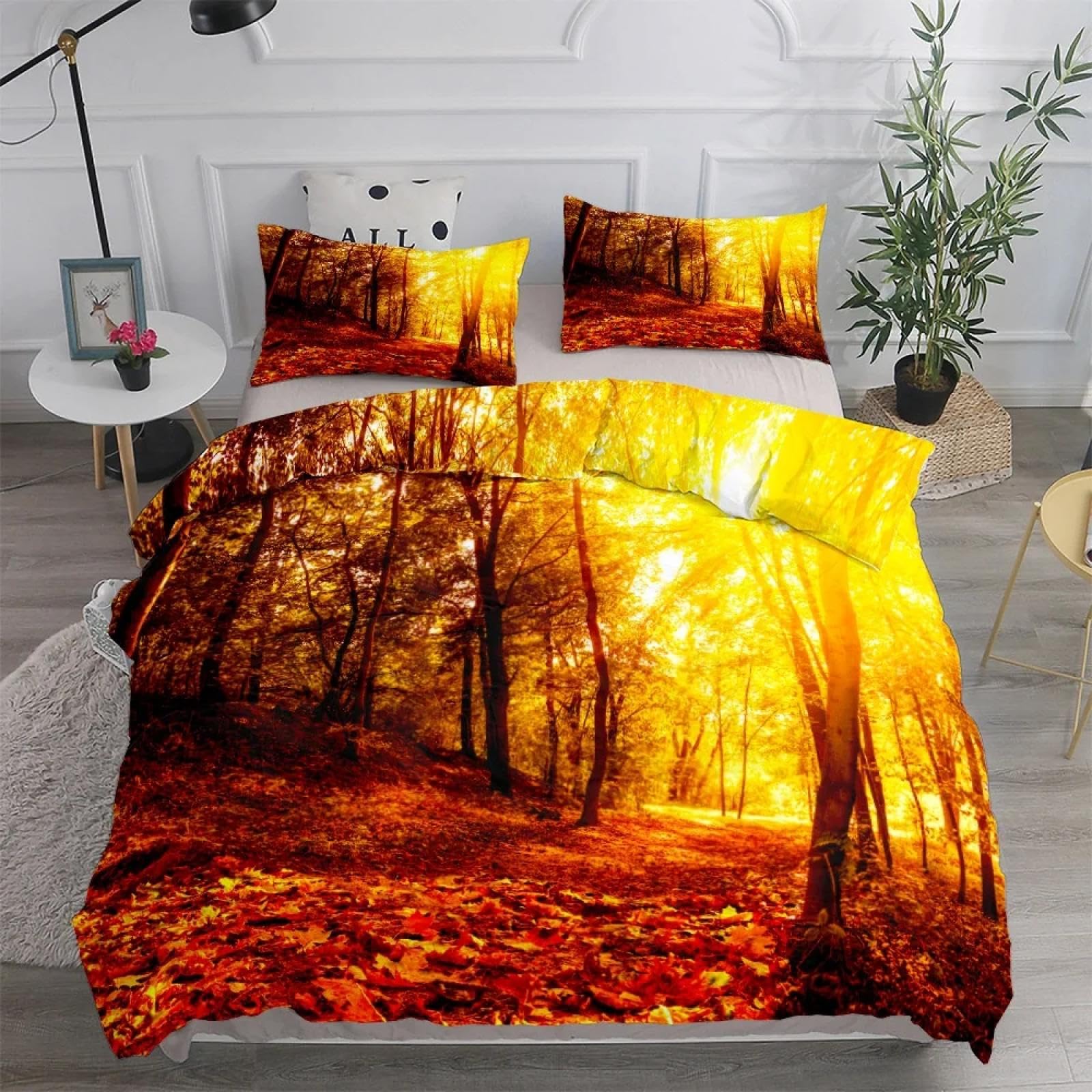 Housse de couette Sunlight Forest 220x240 cm avec ses deux taies d'oreiller paysage moderne